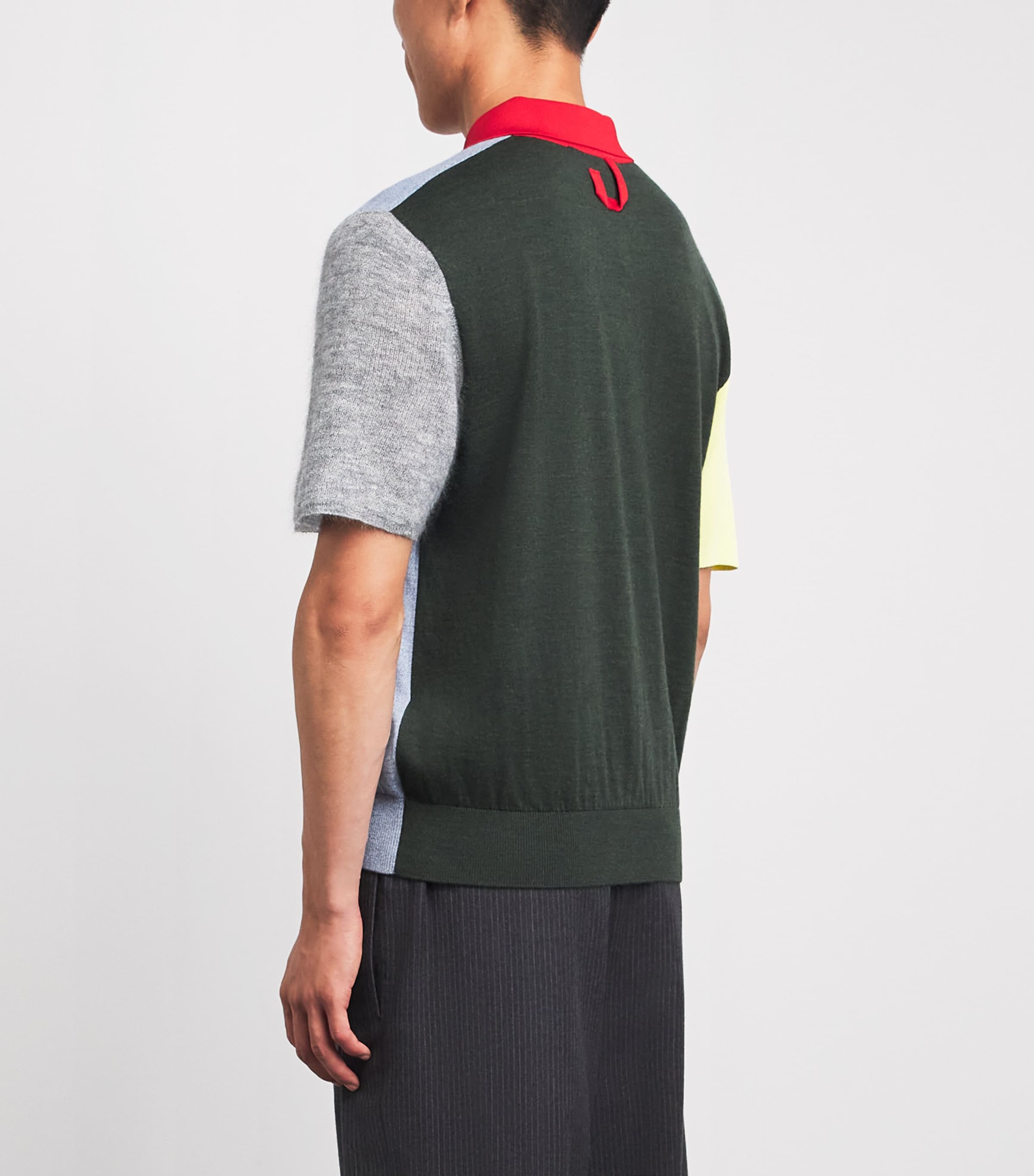 Jacquemus Mens Stretch-Wool Arlequin Polo Shirt Mlt Clr Ranbw Image 5