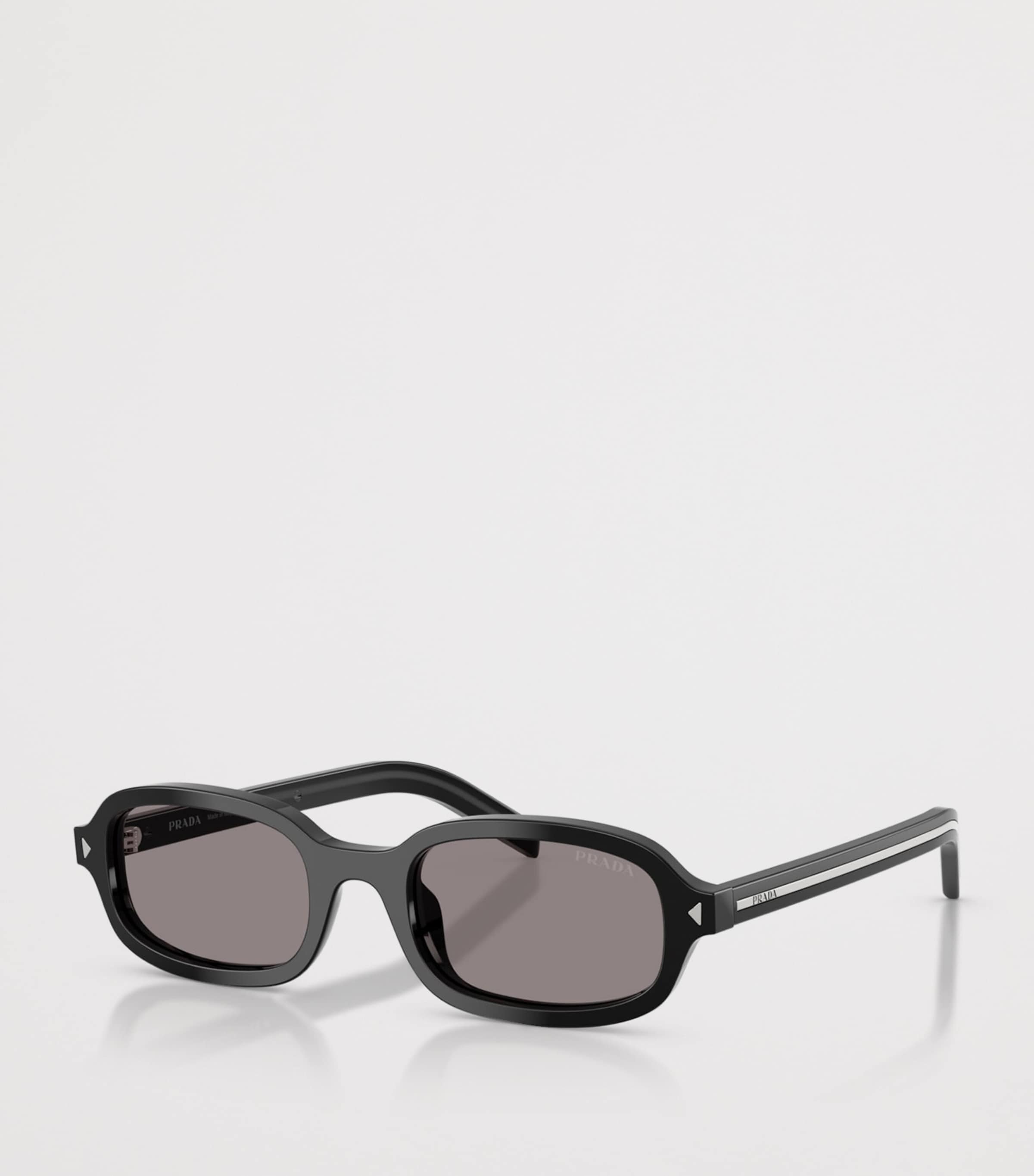 Prada Acetate Oval Sunglasses Black Image 2