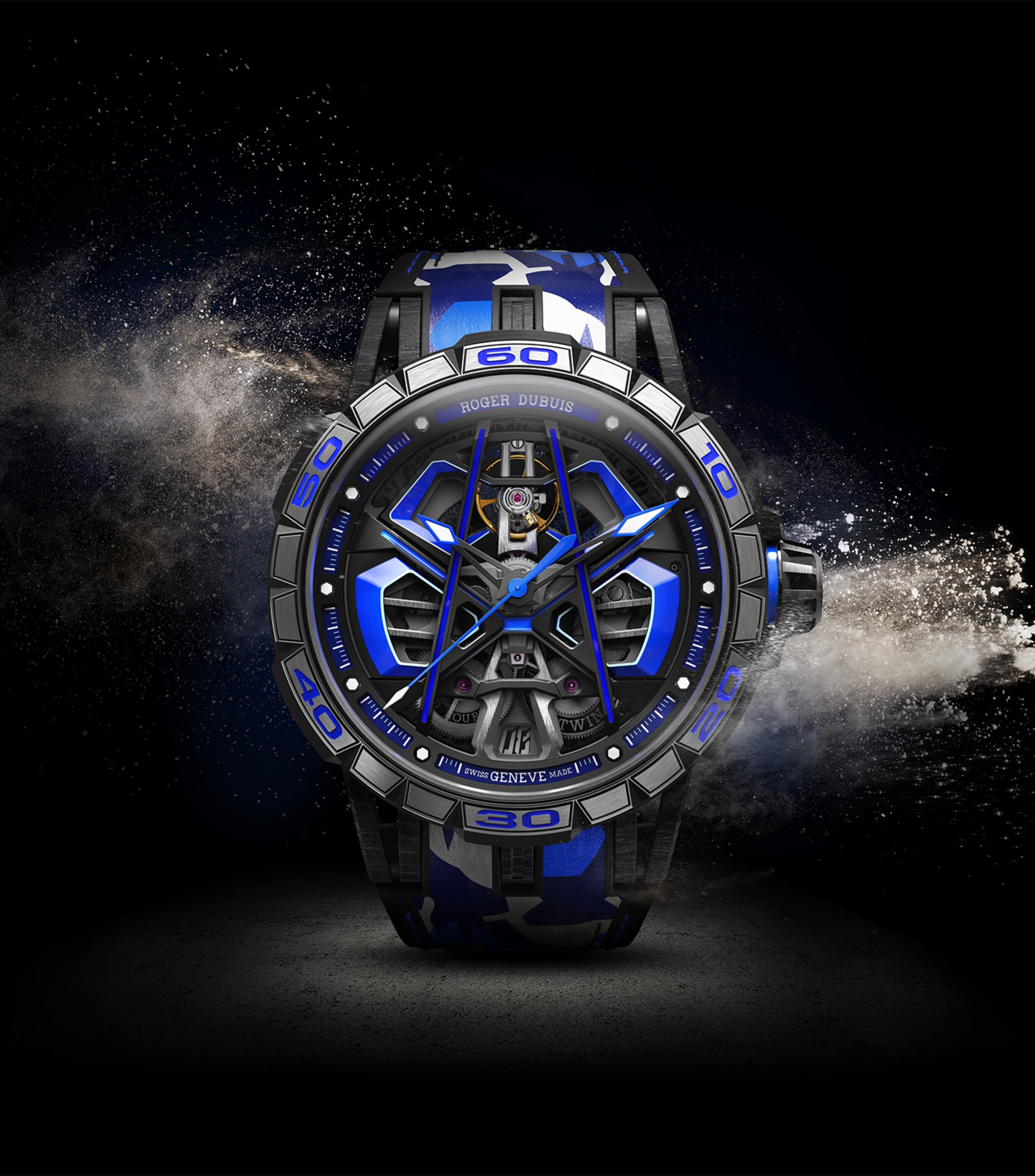 Carbon Excalibur Spider Huracan Sterrato MB Watch 45mm BLUE Image 4