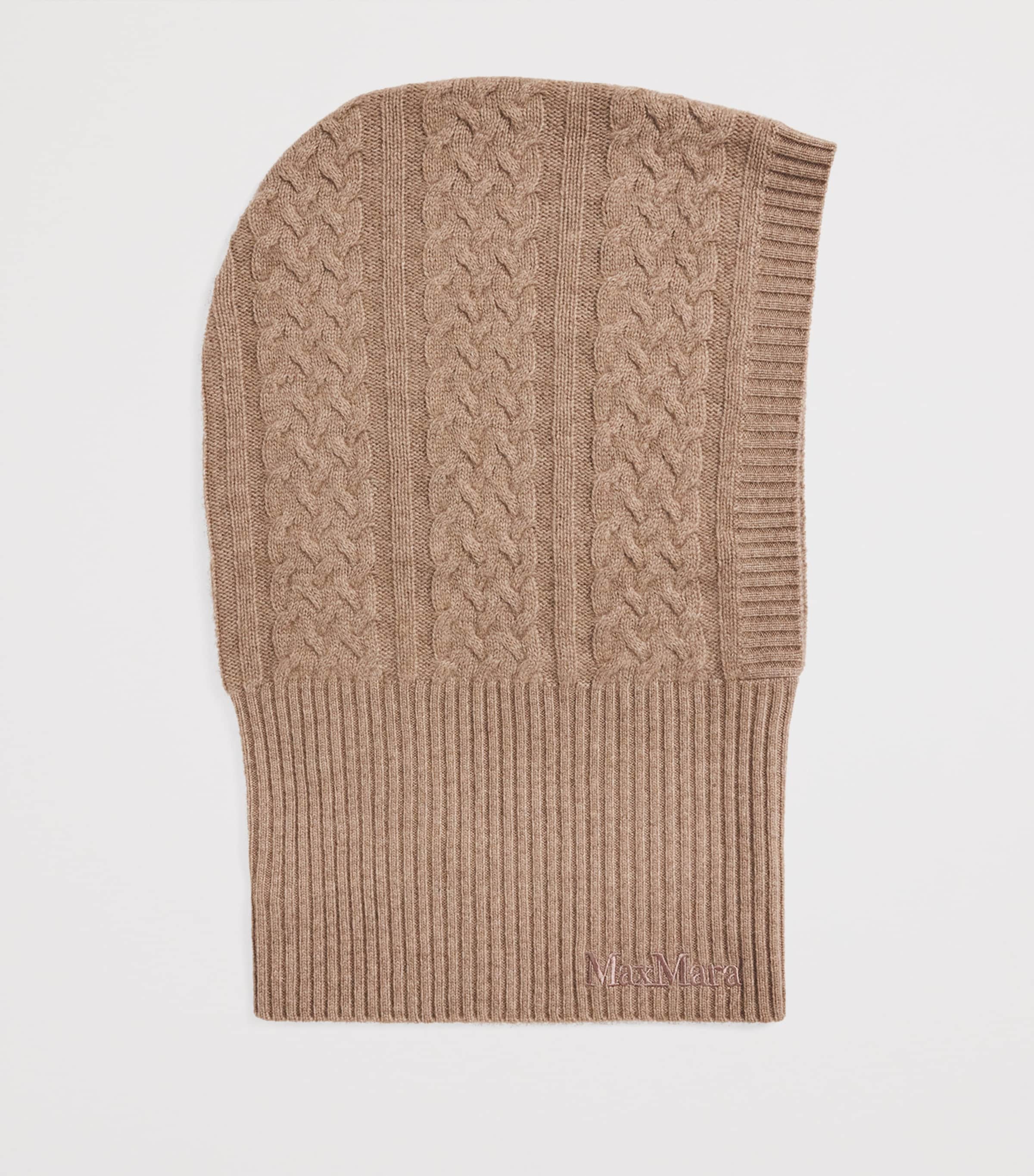 Cashmere Cable-Knit Balaclava BEIGE Image 2