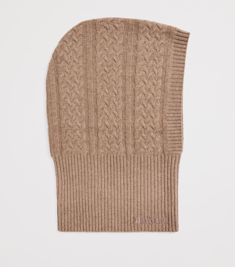 Cashmere Cable-Knit Balaclava BEIGE Image 2