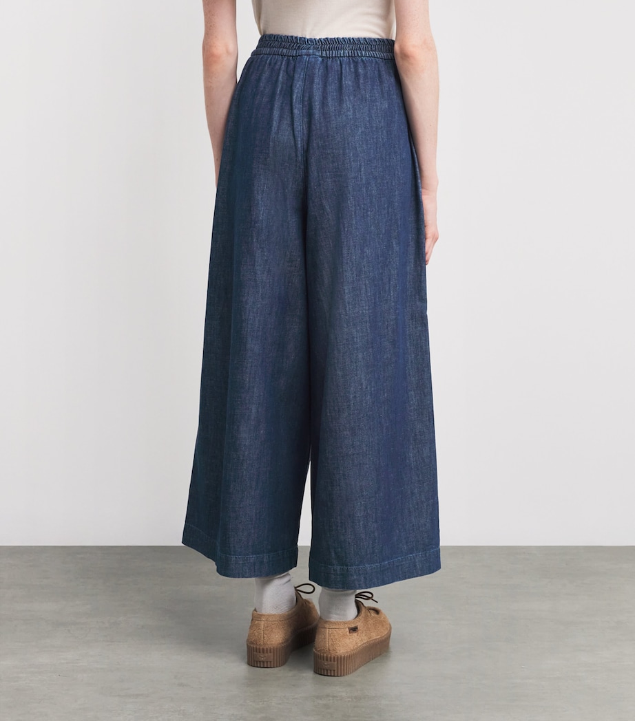 Elasticated Wide-Leg Jeans NAVY Image 4