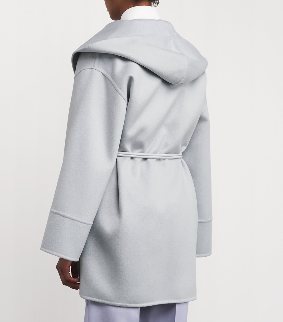 Cashmere Wrap Coat A22 LIGHT BLUE - SKY Image 4