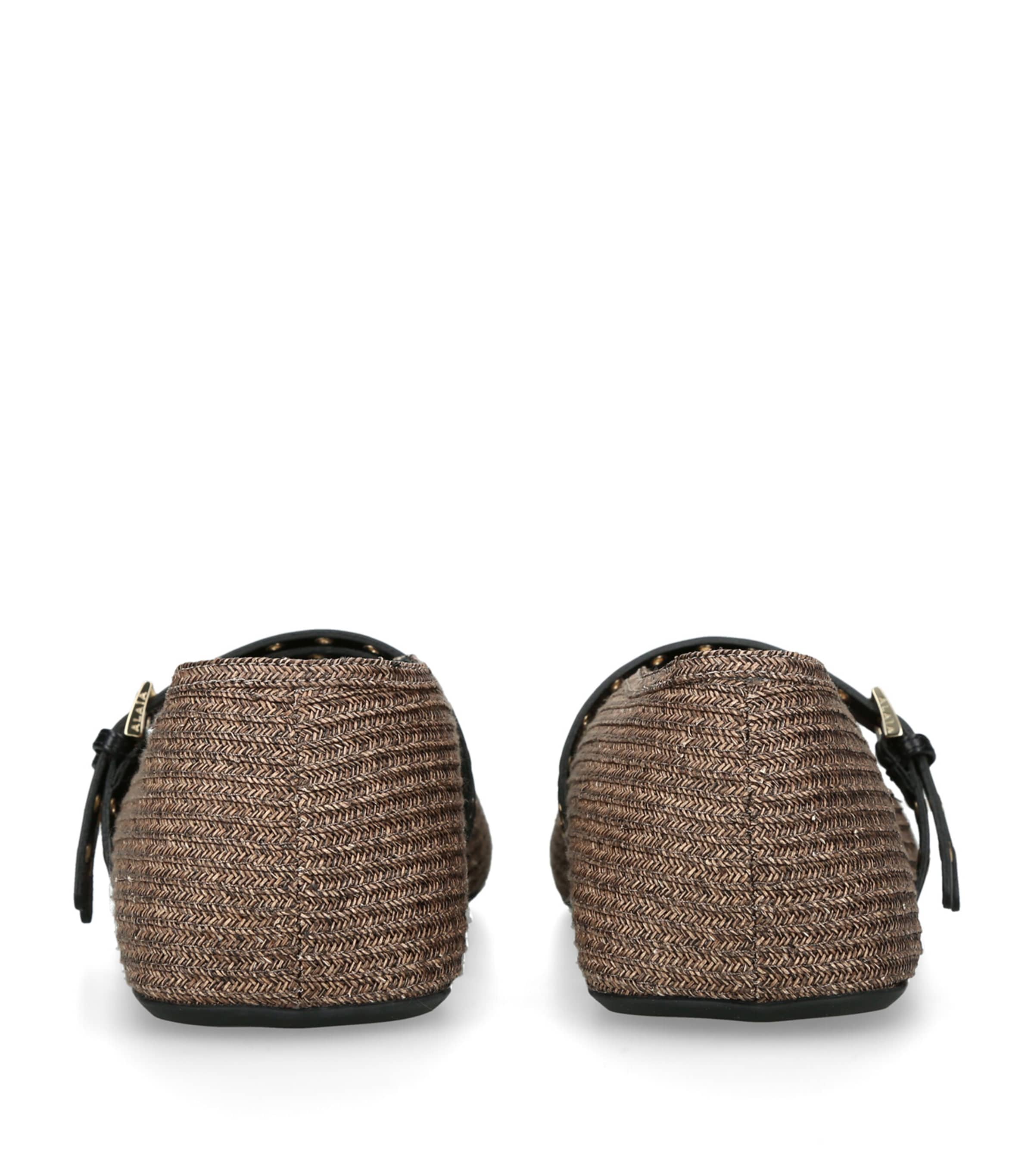 Alaïa Raffia-Leather Ballet Flats Brown Image 2