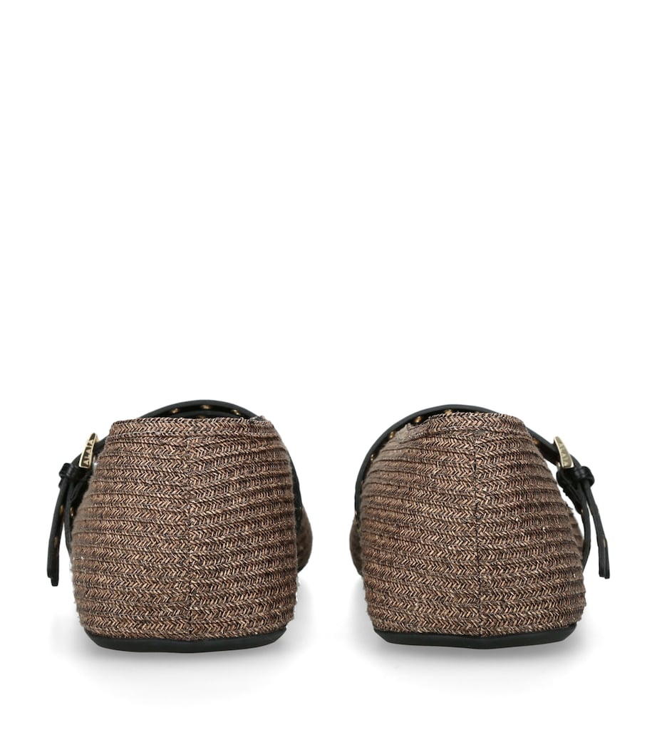 Alaïa Raffia-Leather Ballet Flats Brown Image 2