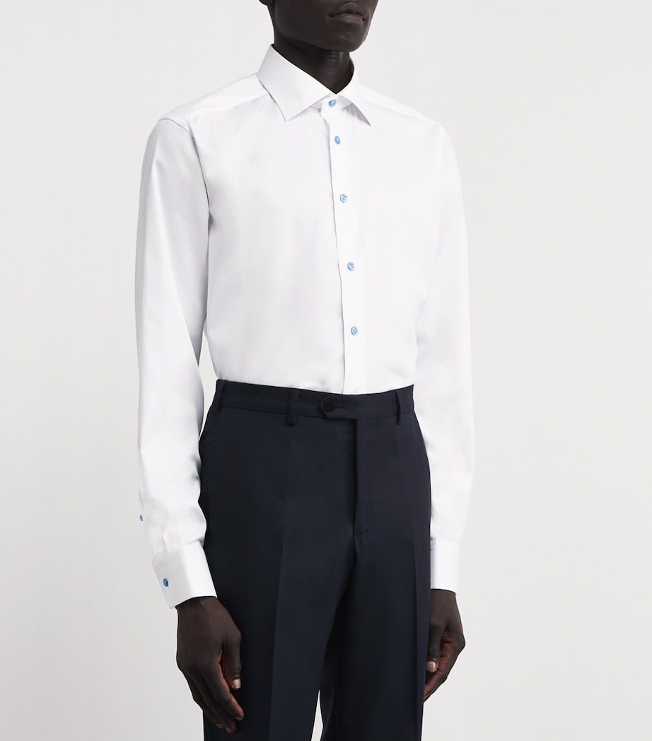 Signature Twill Contemporary Fit Shirt WHITE Image 3