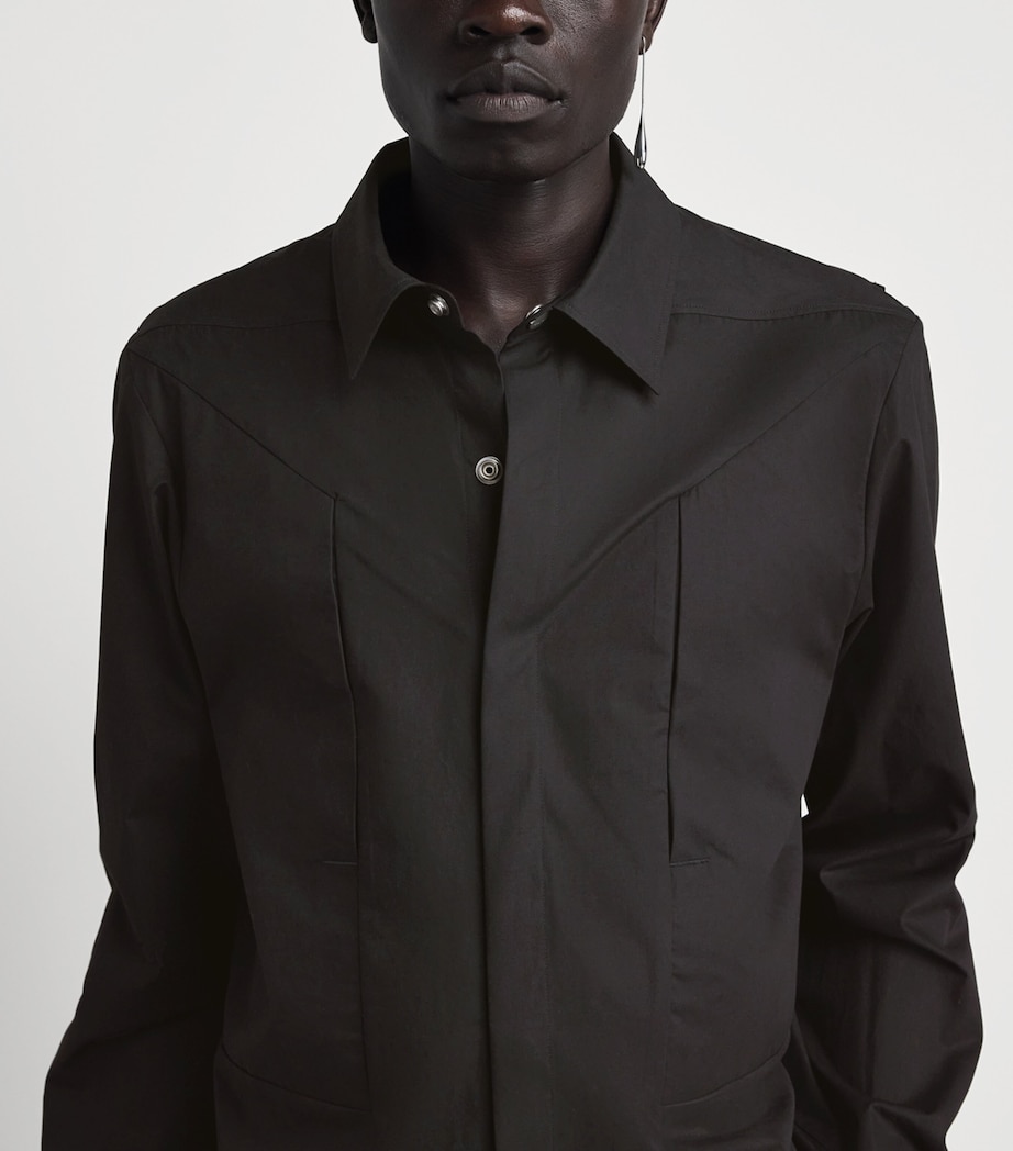 Rick Owens Mens Cotton Fog Overshirt Black Image 3