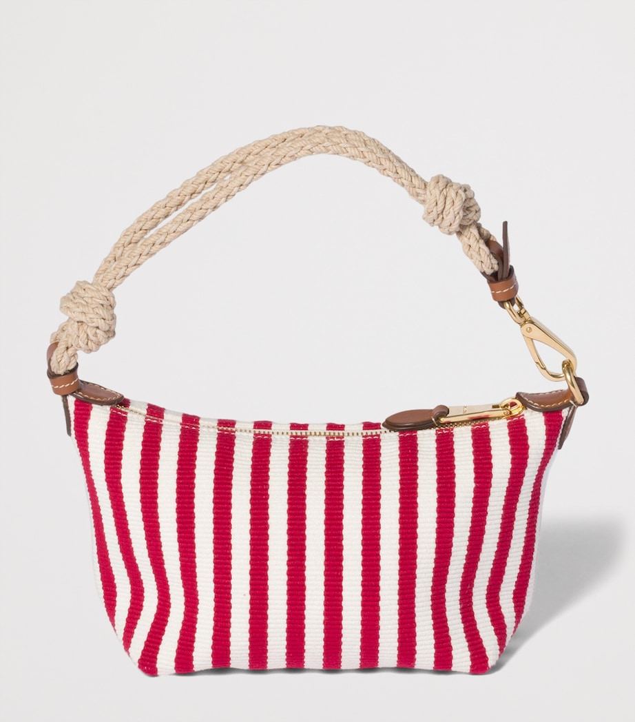 Miu Miu Cotton Stripe Pouch Bag Red Image 3