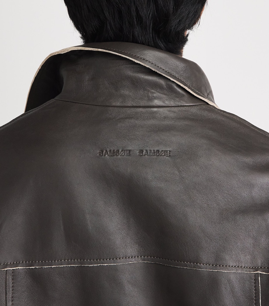 Leather Samilton Jacket BLACK OLIVE Image 3