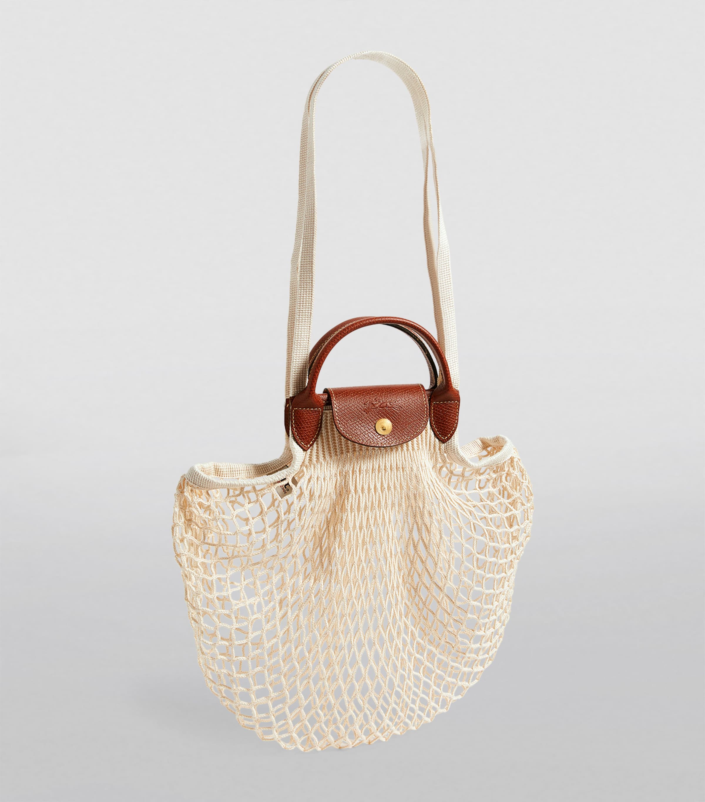 Longchamp Large Le Pliage Filet Mesh Bag Ecru Image 3