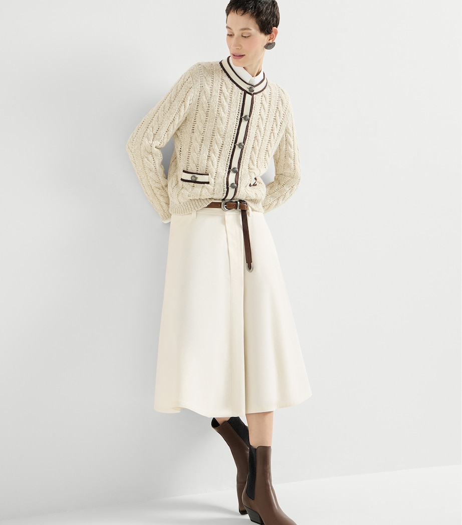 Brunello Cucinelli Womens Denim Midi Skirt Image 4