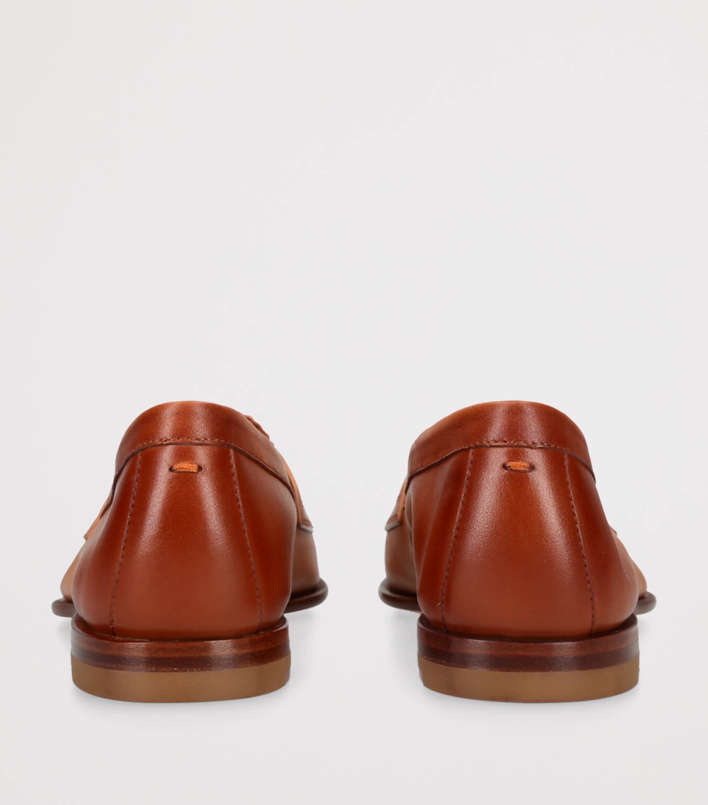 Santoni Womens Leather Luce Loafers Tan Image 2