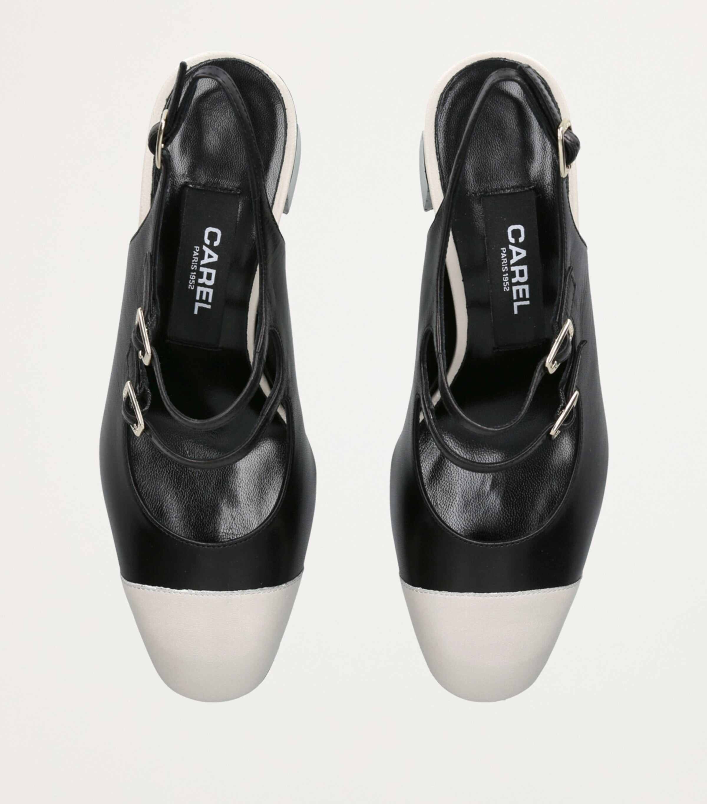 Leather Papaya Slingback Pumps 60 BLACK/COMB Image 4