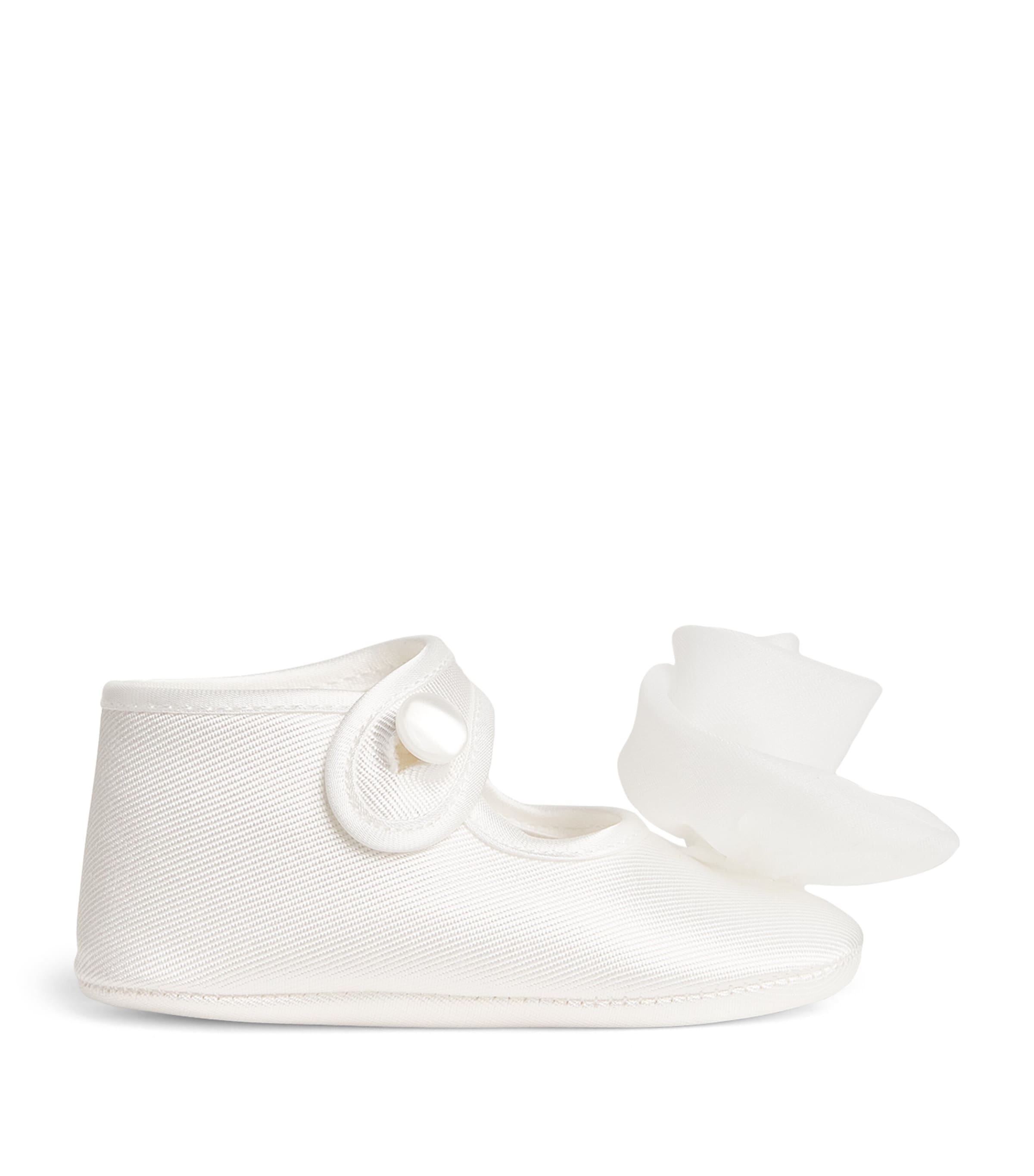 Bimbalò Kids' Appliqué-rose Ballet Flats In White