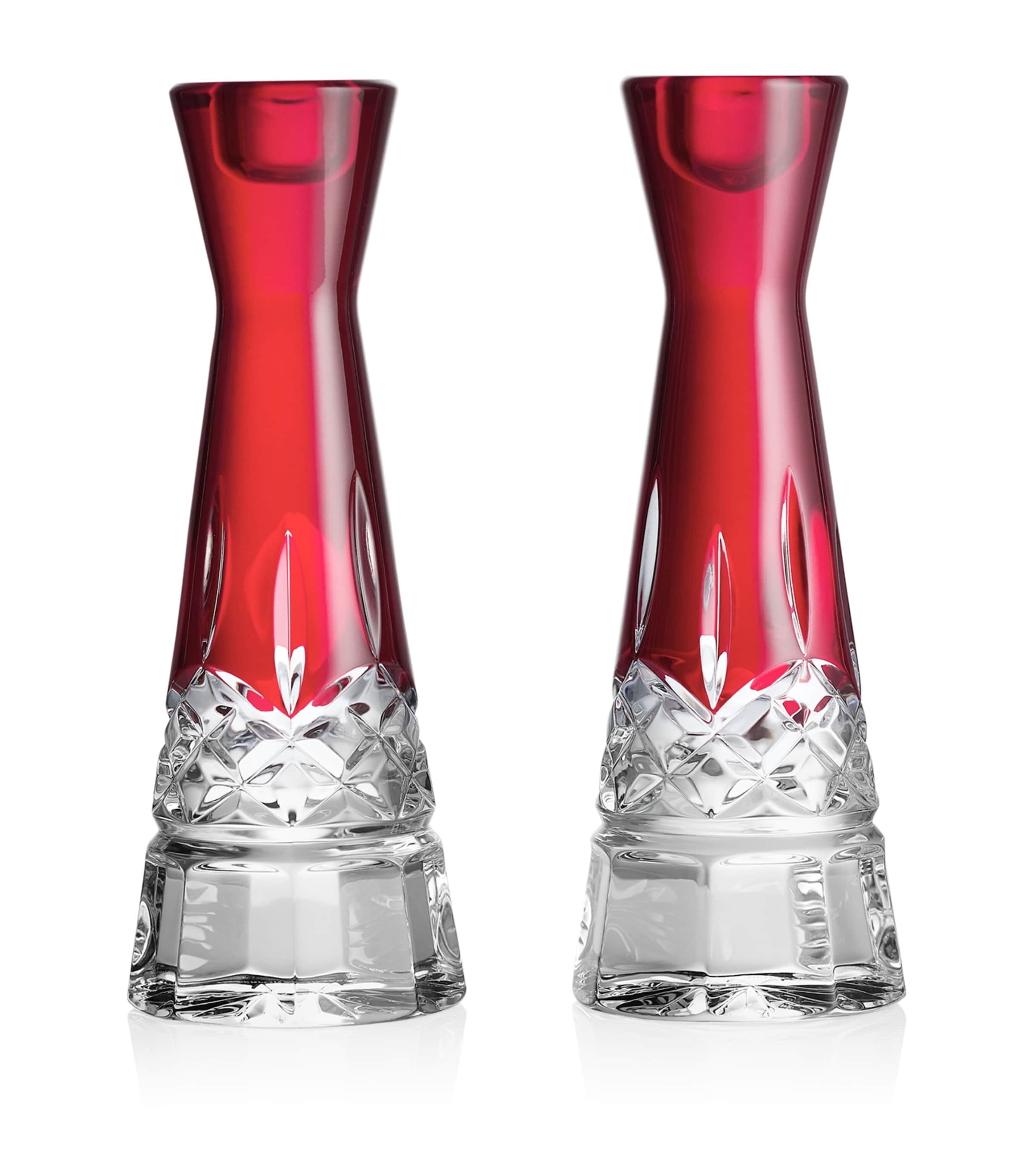 Crystal Lismore Candlesticks (Set of 2) RED Image 1