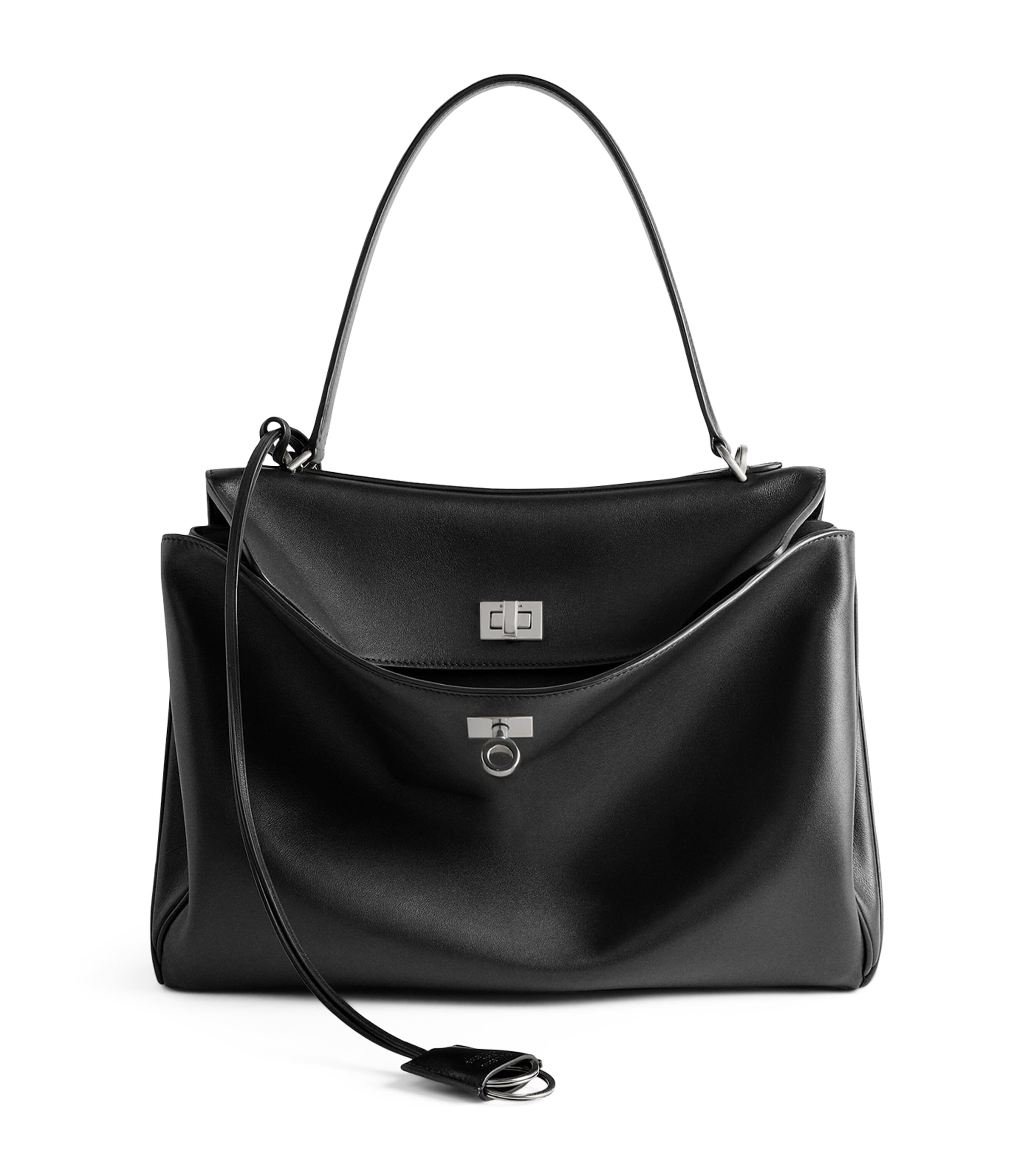 Balenciaga Smooth Black Calfskin Small Rodeo Bag Women In Black