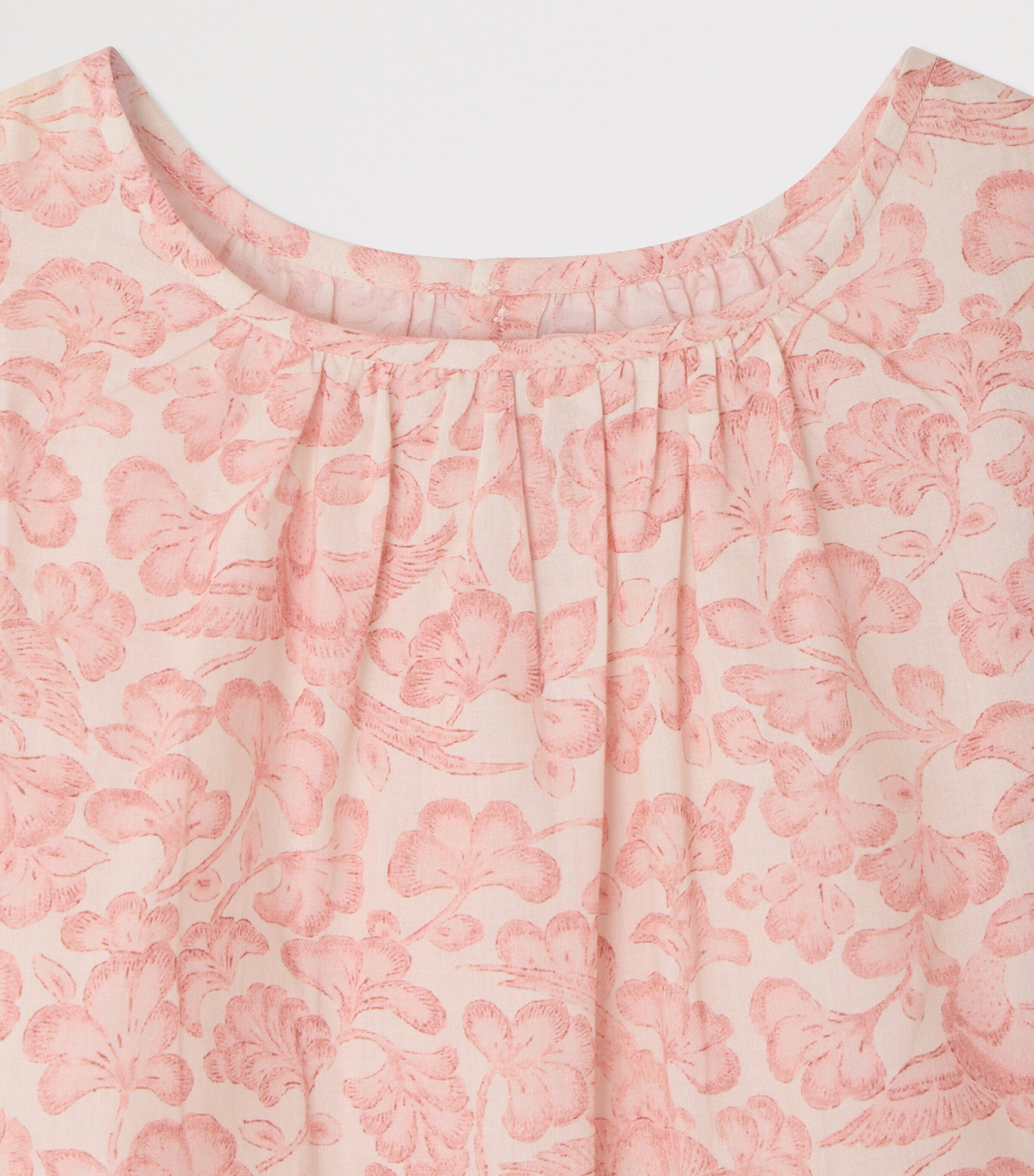 Bonpoint Cotton Floral Pyjama Set (10-14 Years) Fl Beige Rose Image 3
