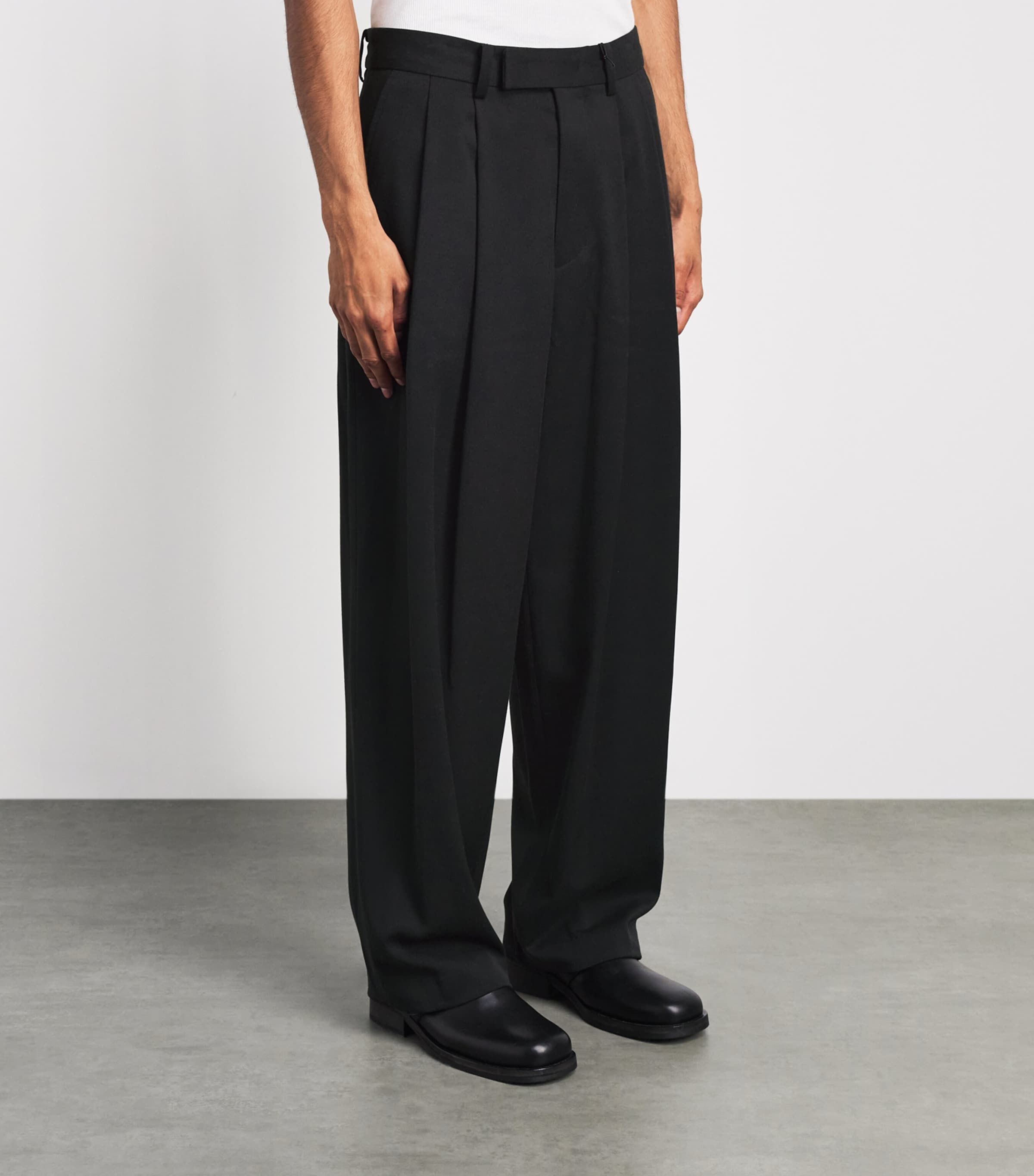 System Mens Double-Pleated Trousers Black Image 4