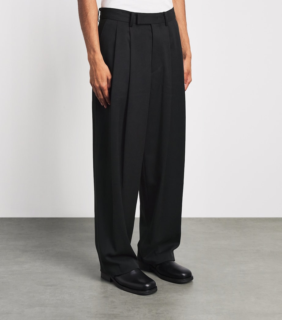 System Mens Double-Pleated Trousers Black Image 4
