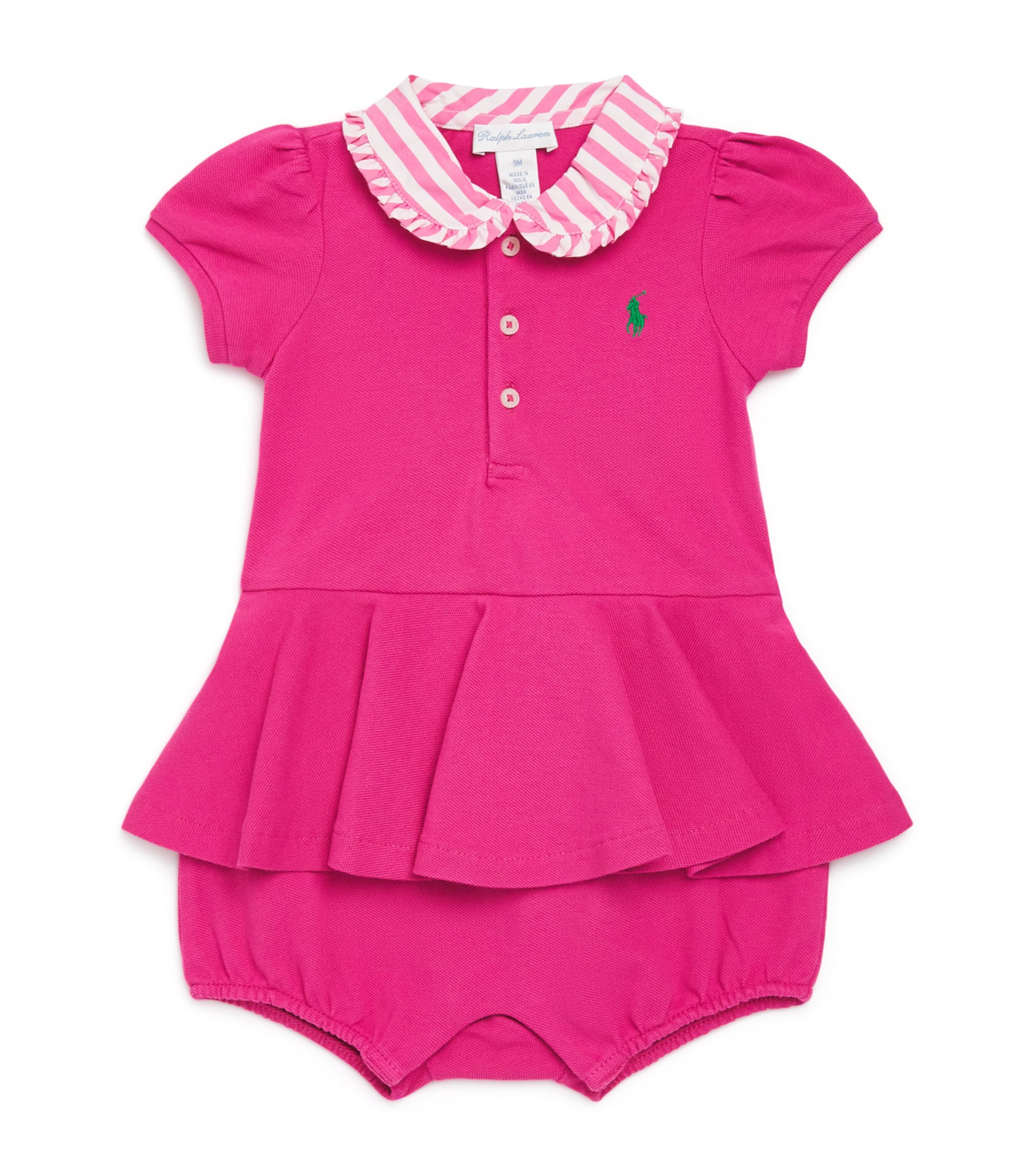 Stretch-Cotton Polo Pony Bodysuit (3-24 Months) COLGE PINK Image 1