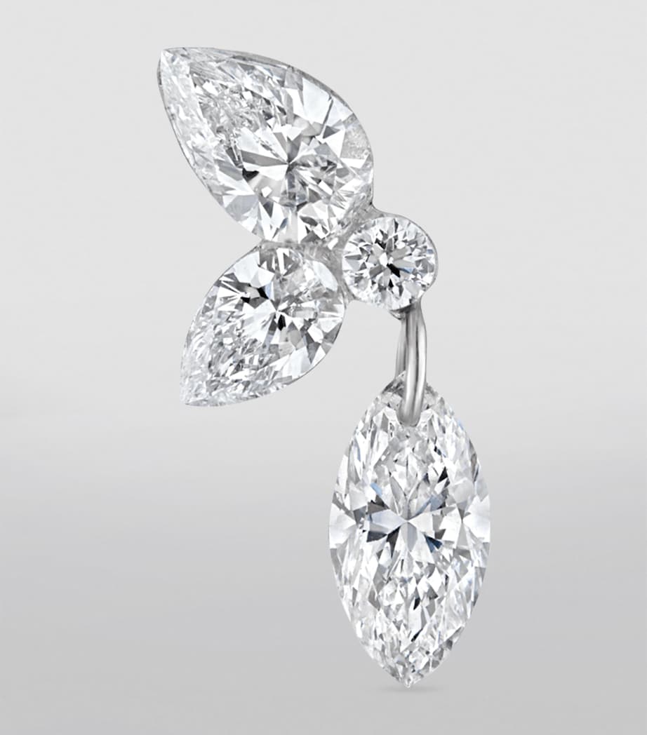 Grand Marquise Pear Diamond Echo Earring (Direction B, 10.5mm) WHITE GOLD Image 3