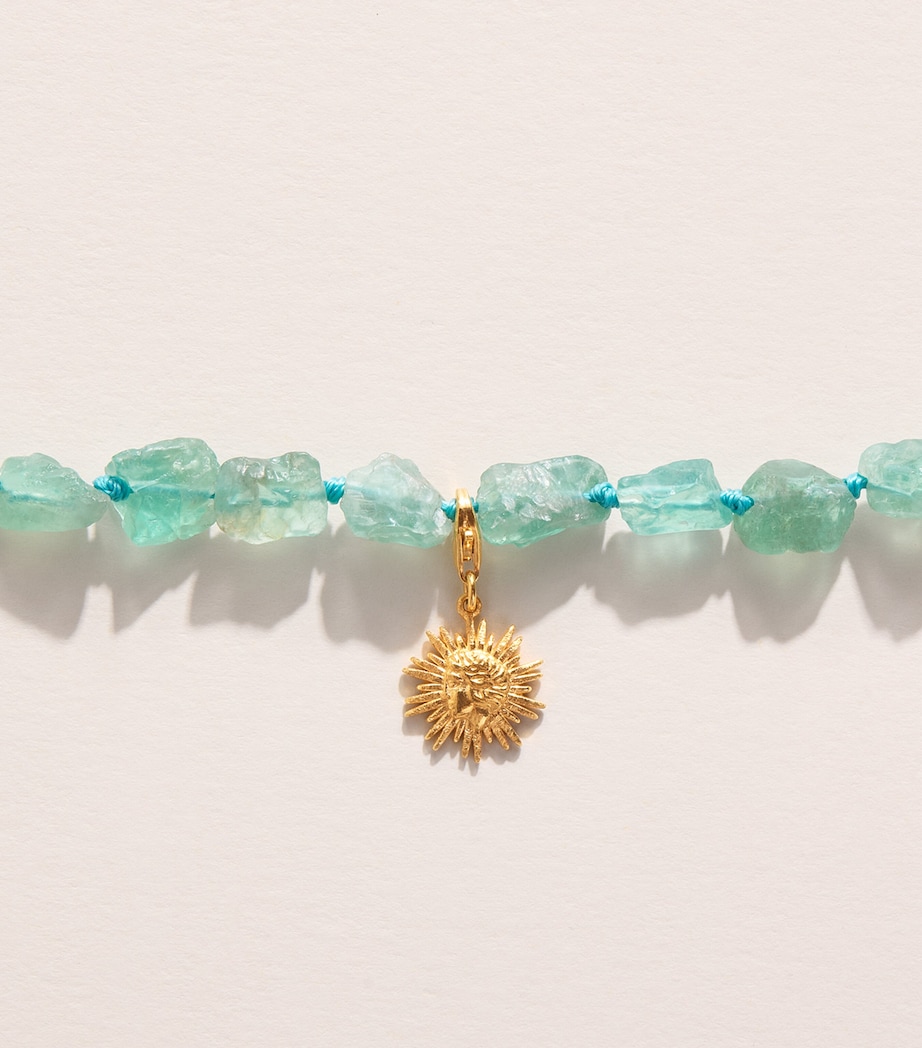 Hermina Athens Beaded Sun Charm Necklace Gold Image 3