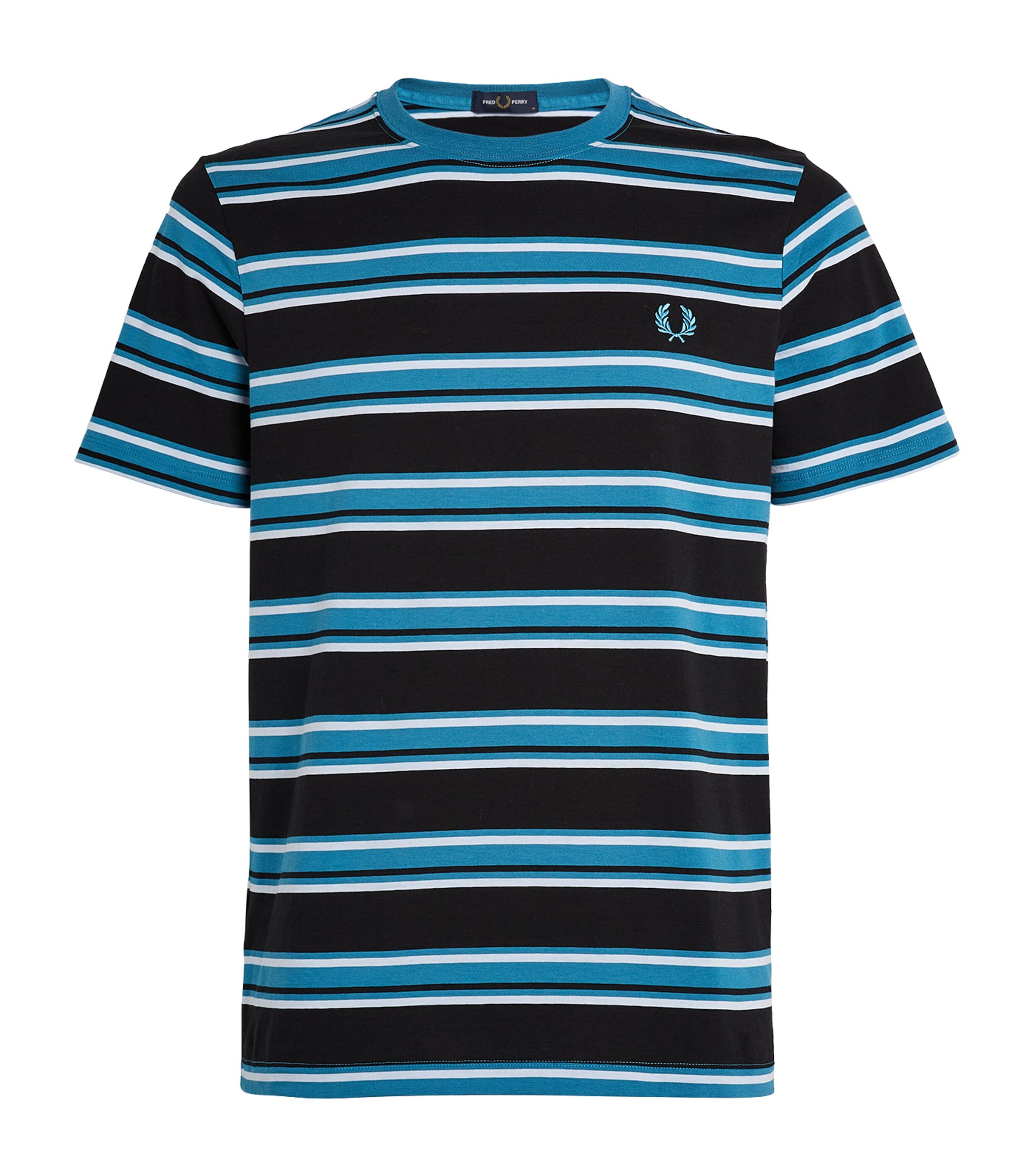 Fred Perry Cotton Striped T-shirt In Gray