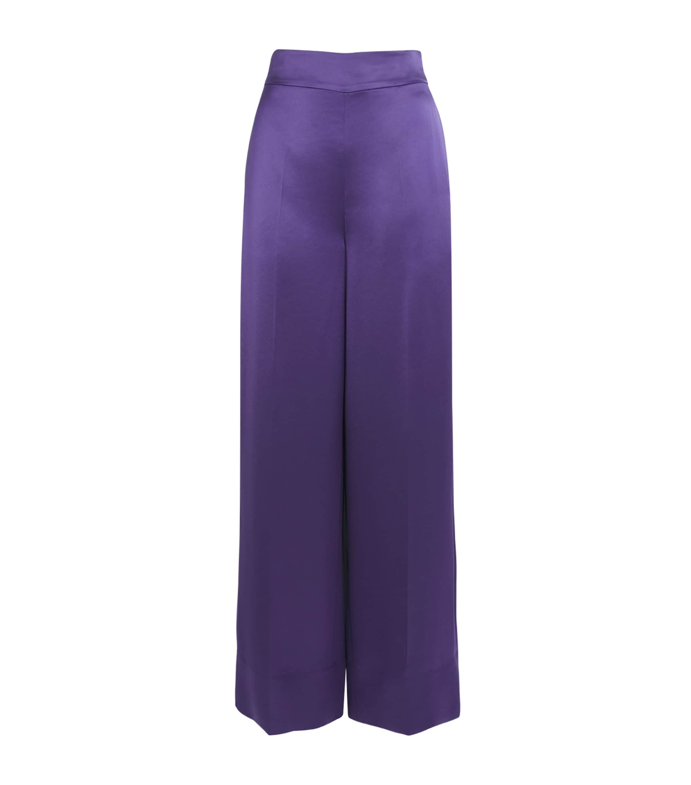 Satin Dijon Tailored Trousers VIOLET Image 1