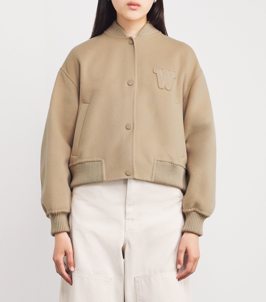 Wool-Blend Bomber Jacket CAMEL Image 3