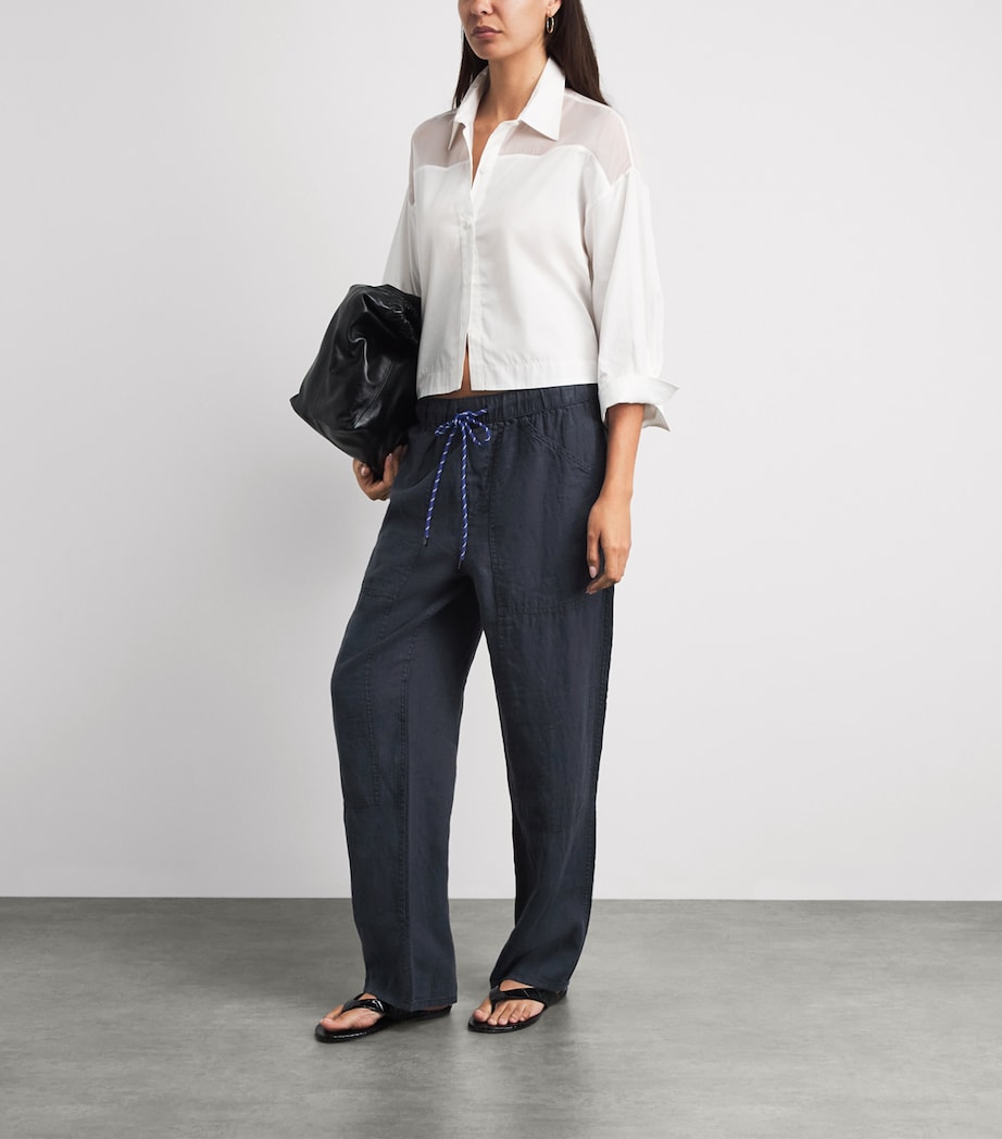 Rag & Bone Womens Linen Atlas Wide-Leg Trousers Sal Image 2