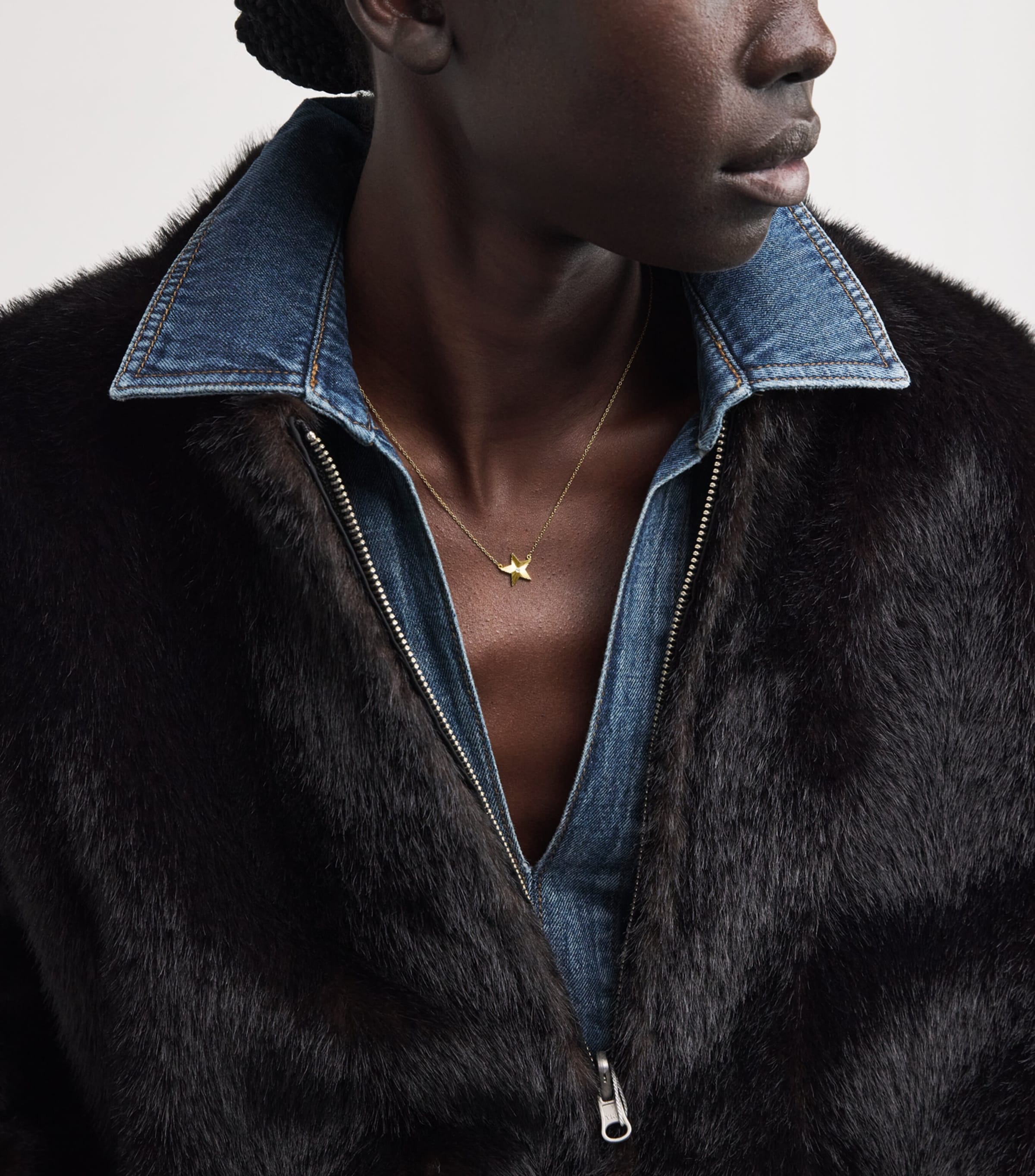 Mini Yellow Gold and Diamond 70s Star Necklace YELLOW GOLD Image 2