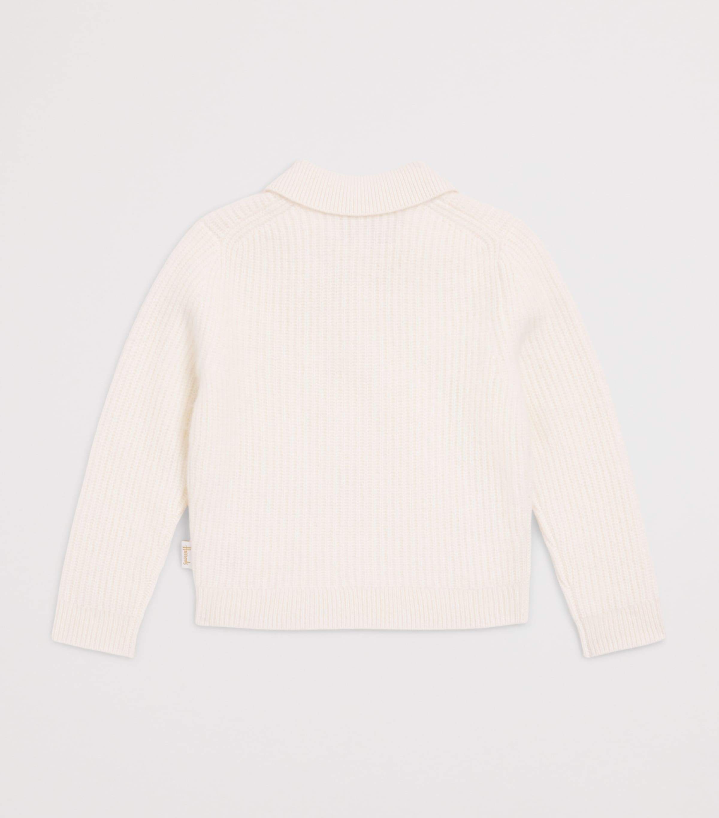 Harrods Cashmere Polo Sweater (2-8 Years) Ivory Image 2