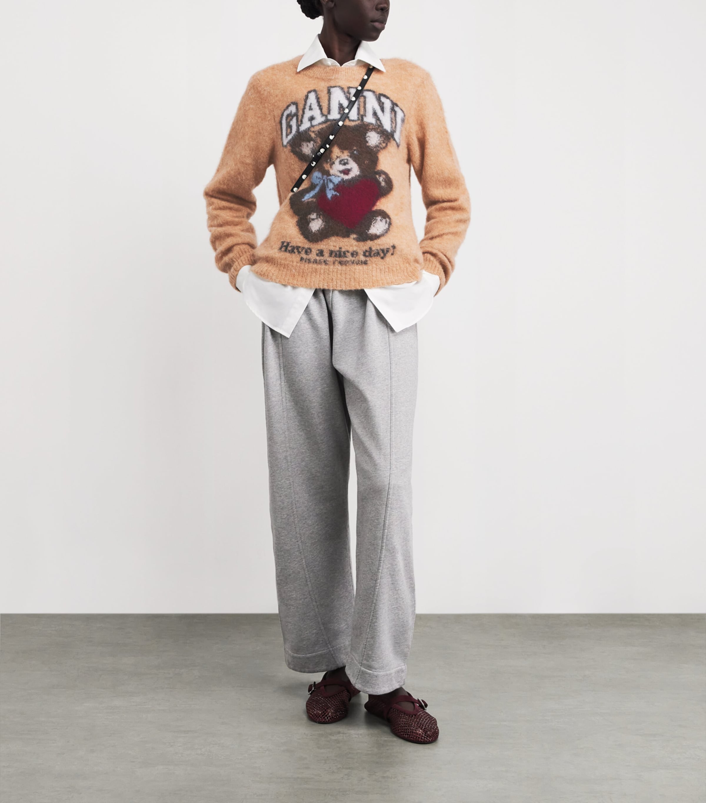 Brushed Alpaca Wool-Blend Jacquard Sweater 118 CAMEL Image 2