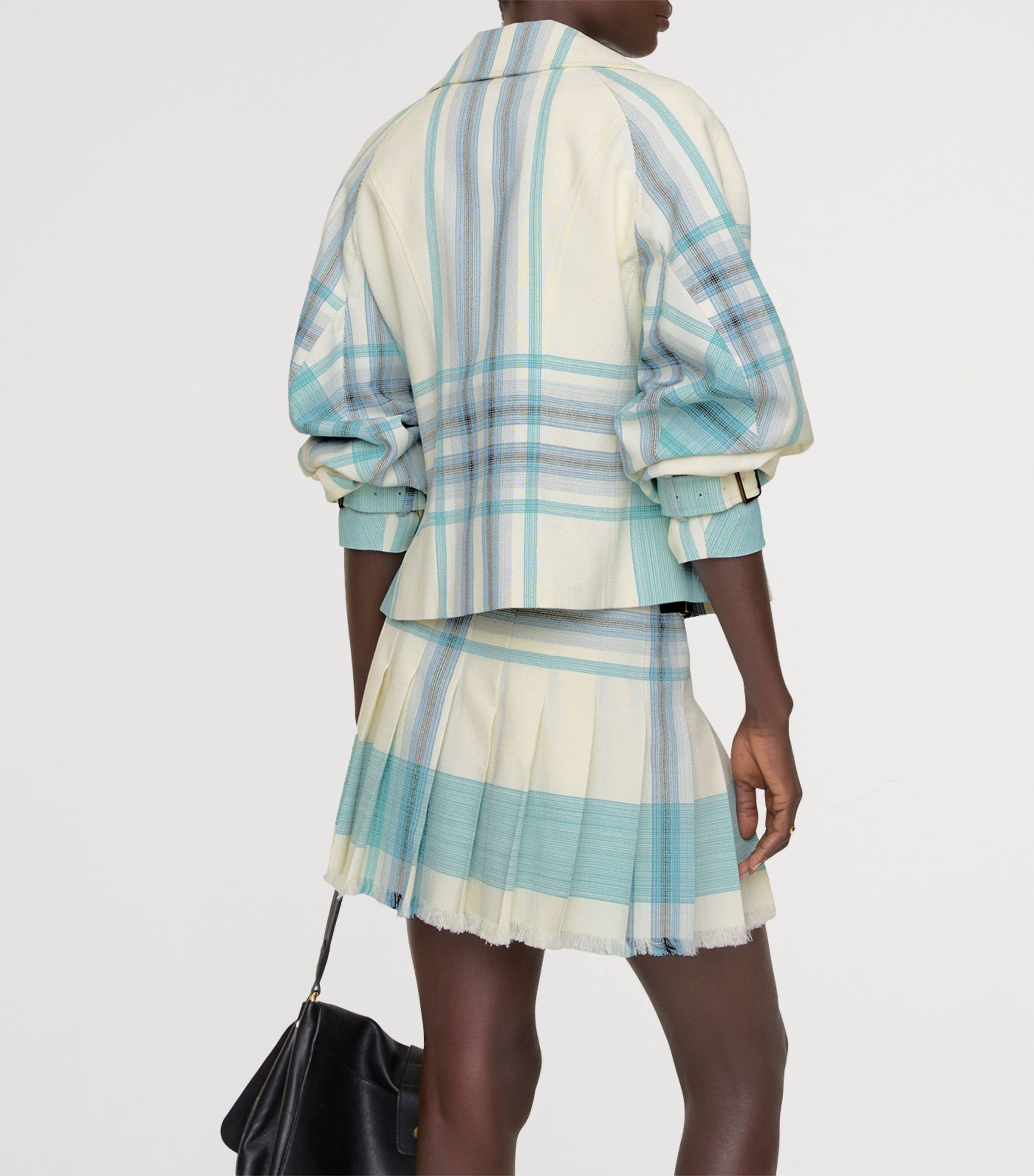 Cropped Check Ladybrook Jacket TIDAL BLUE CHECK Image 3