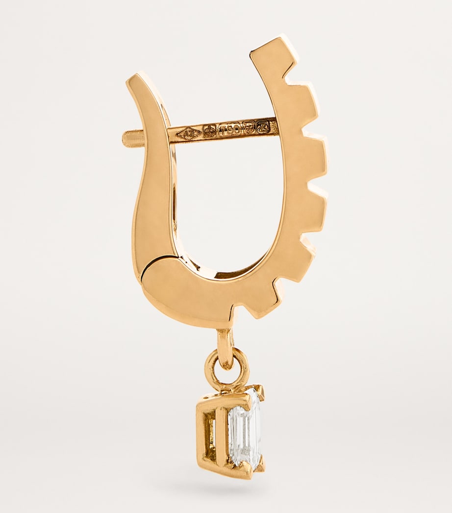 Yellow Gold and Diamond Escalier Hoop Earrings YELLOW GOLD Image 4