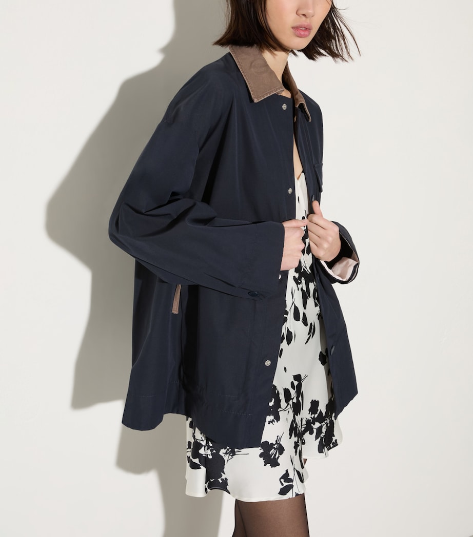 MAX&Co. Womens Relaxed Fit Raincoat Navy Image 5