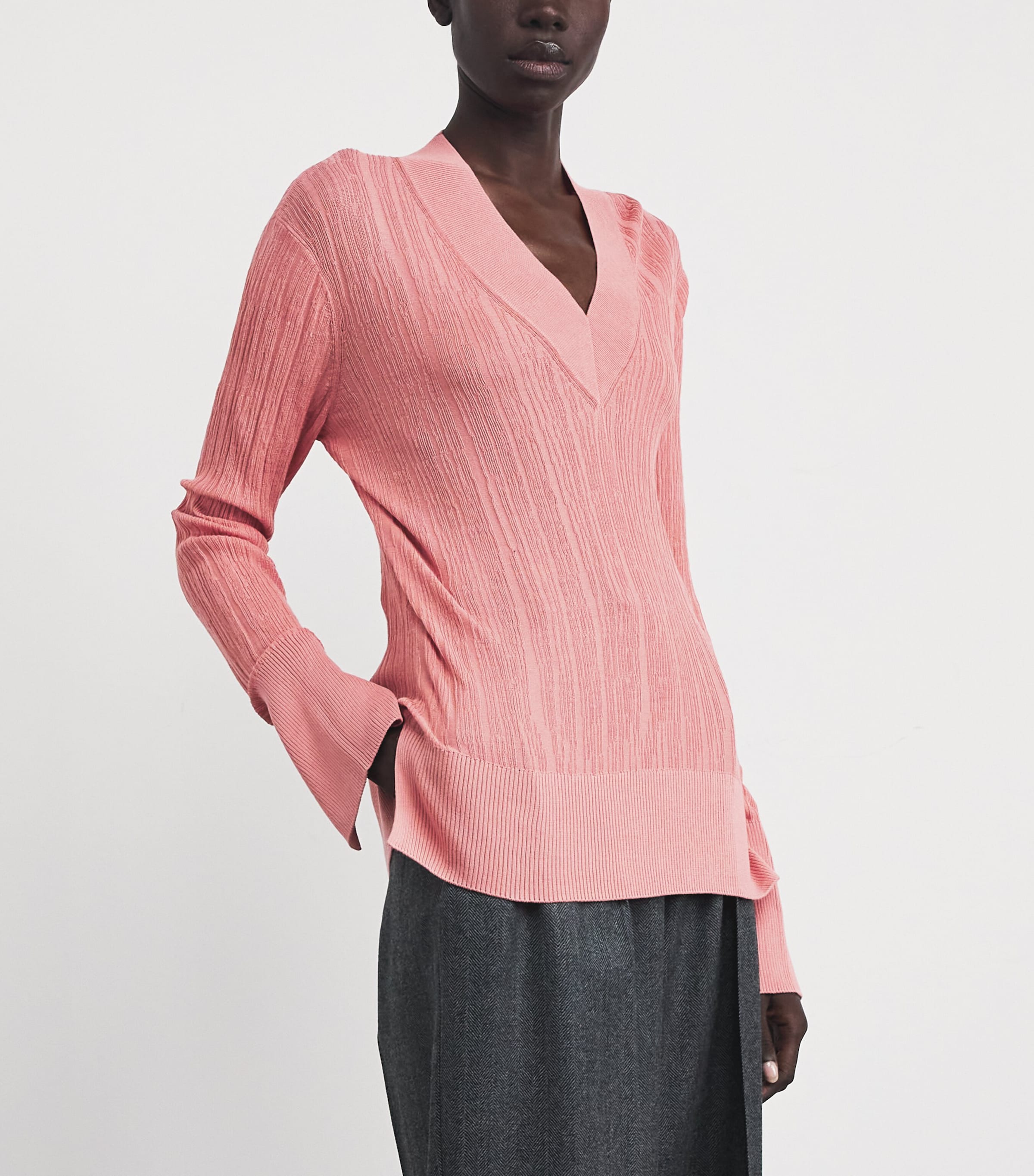 Silk-Cotton Jardin Sweater BLUSH Image 3