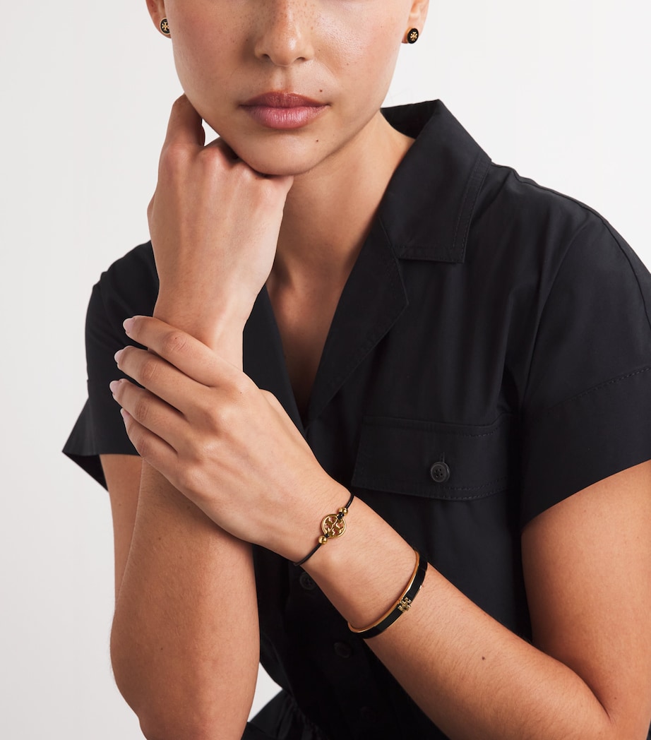 Leather Miller Slider Bracelet TORY GOLD / BLACK Image 4