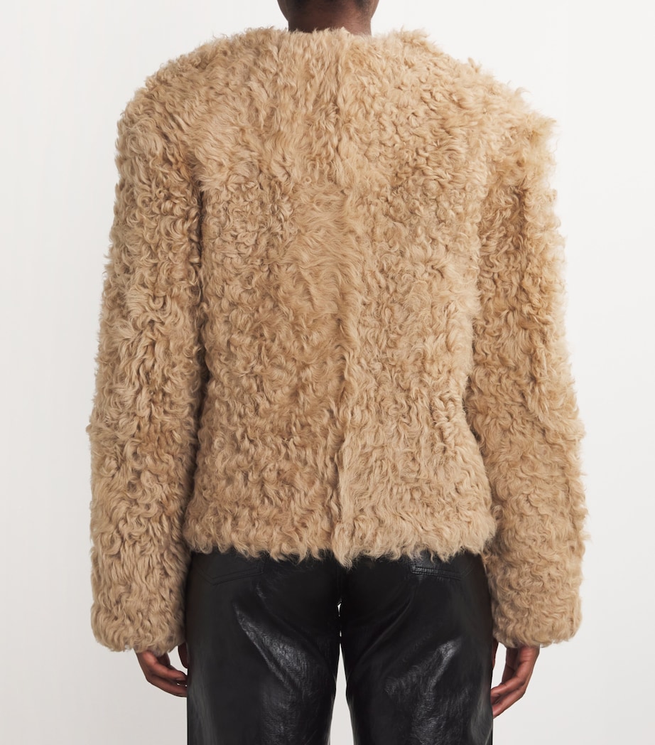 Shearling Sabrina Jacket LTBROWN Image 4