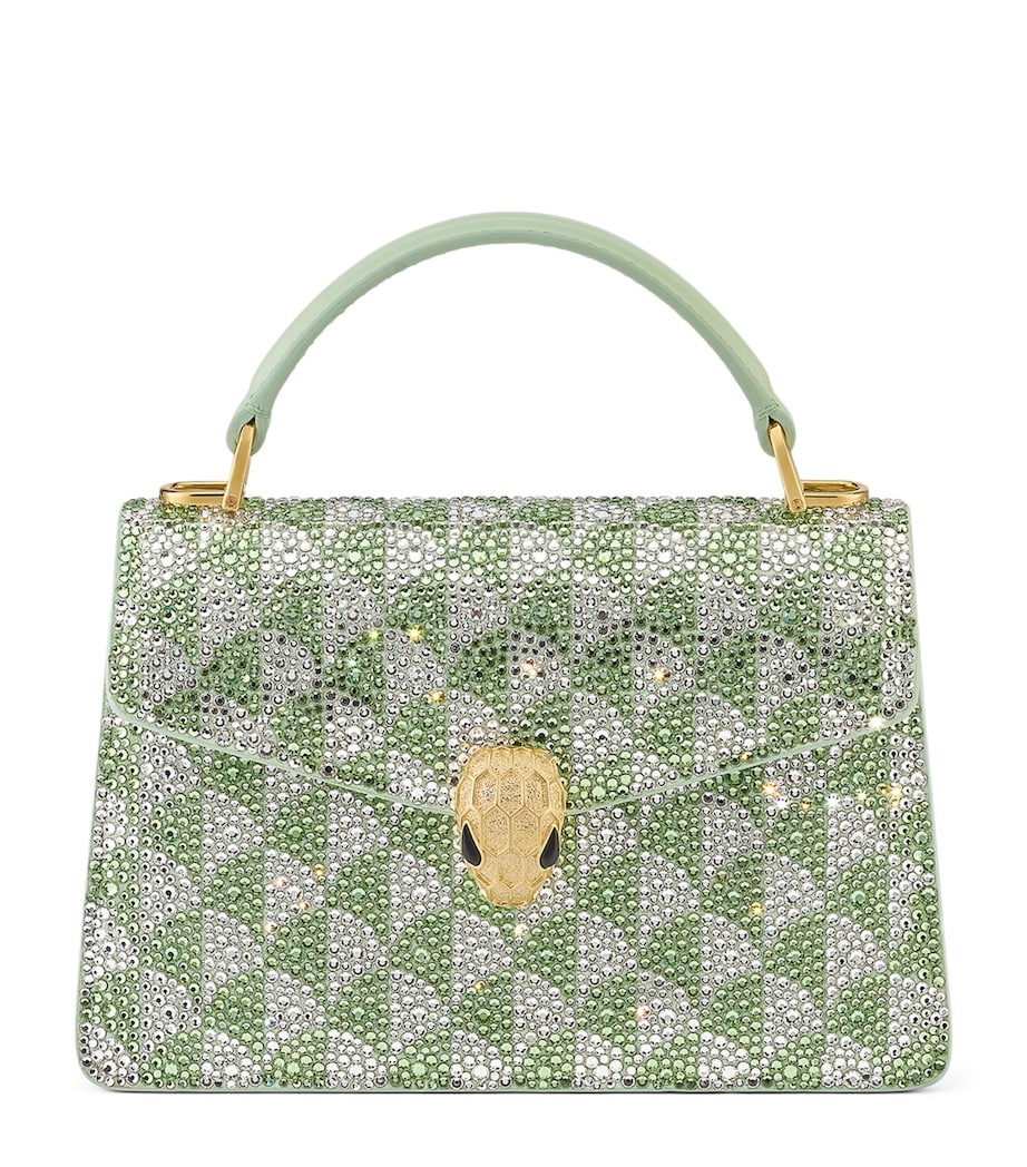 Bvlgari Mini Suede Serpenti Forever Top-Handle Bag Green Medium Image 1