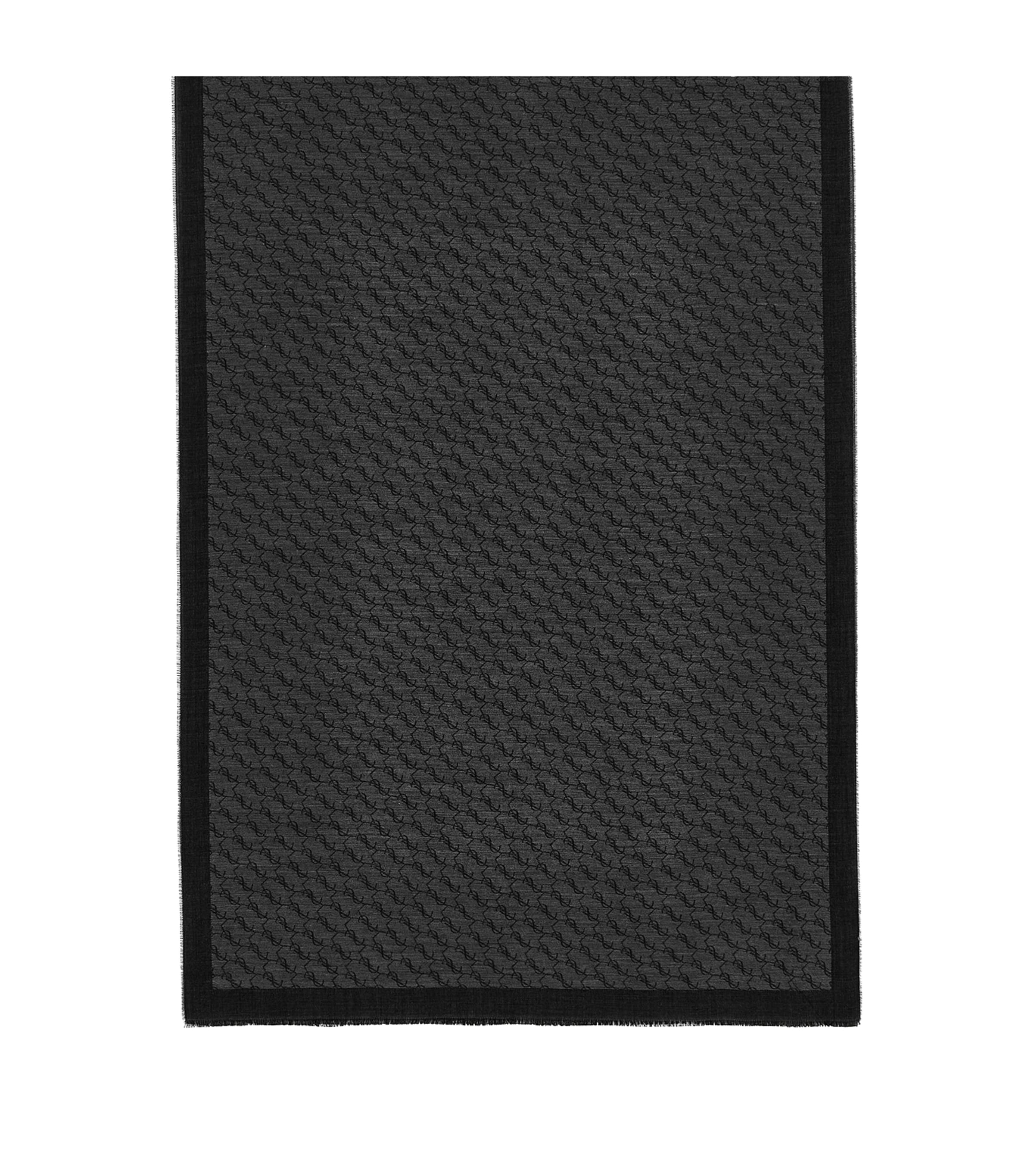 Saint Laurent Cashmere-Silk Monogram Scarf Image 1