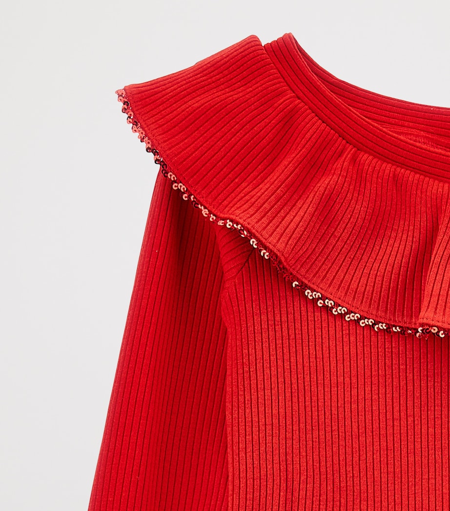 Knitted Ruffle-Trim Dress (2-12 Years) RUBINO Image 3