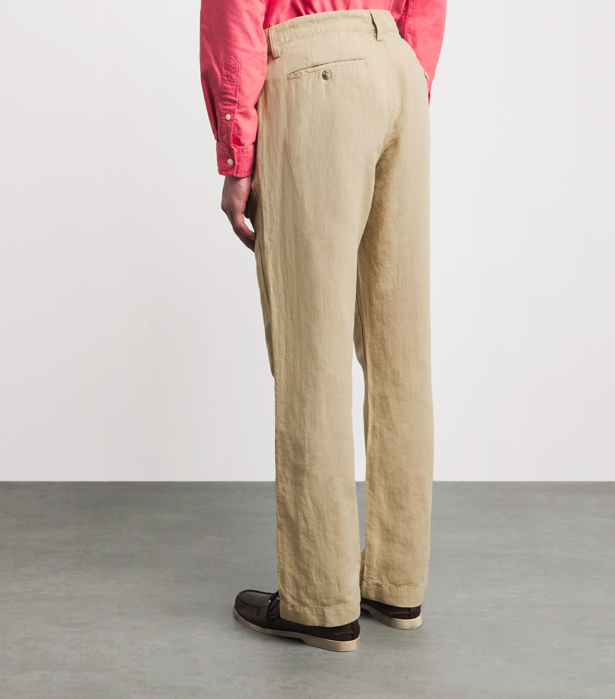 Polo Ralph Lauren Mens Linen-Cotton Straight Trousers Coastal Beige Image 5