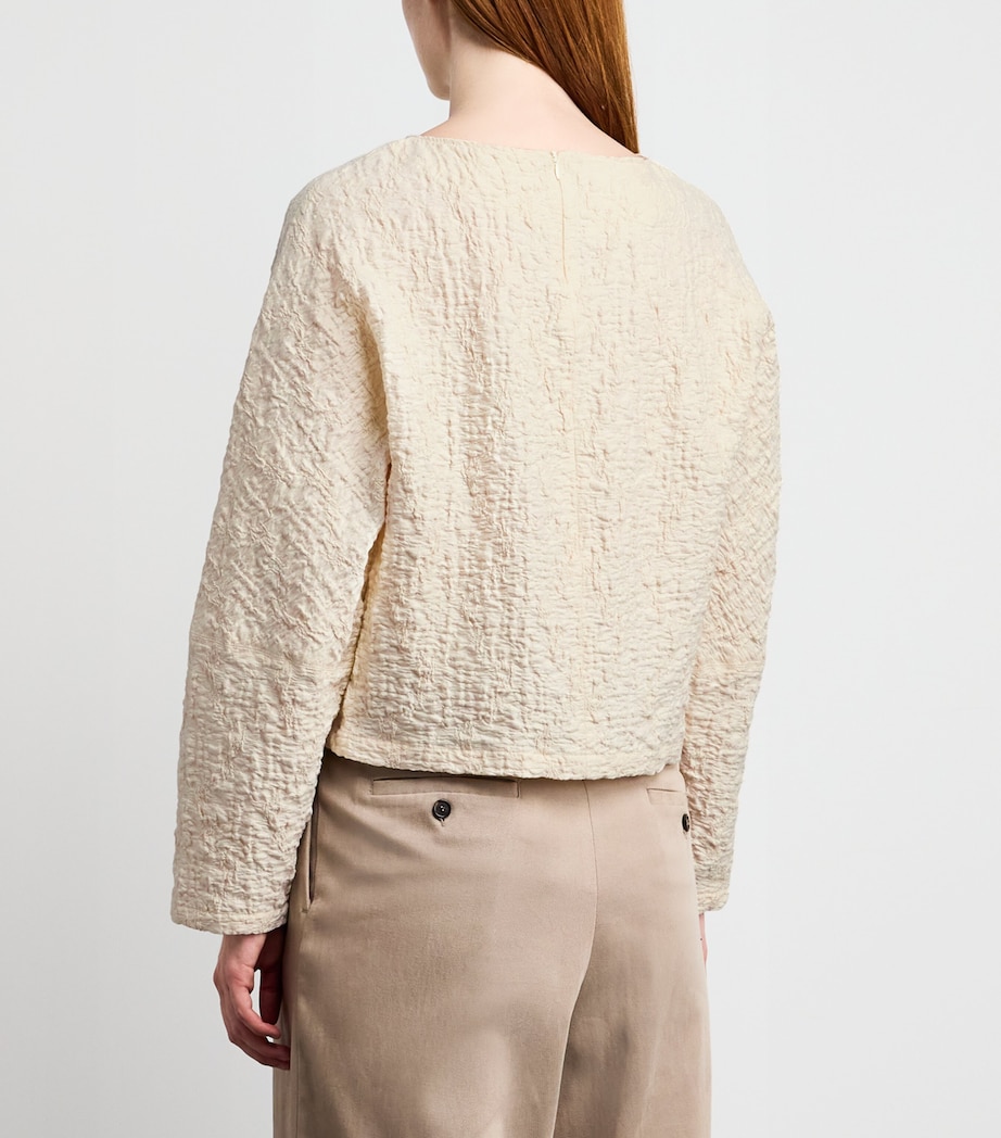 Jersey Textured Blouse IVORY Image 4