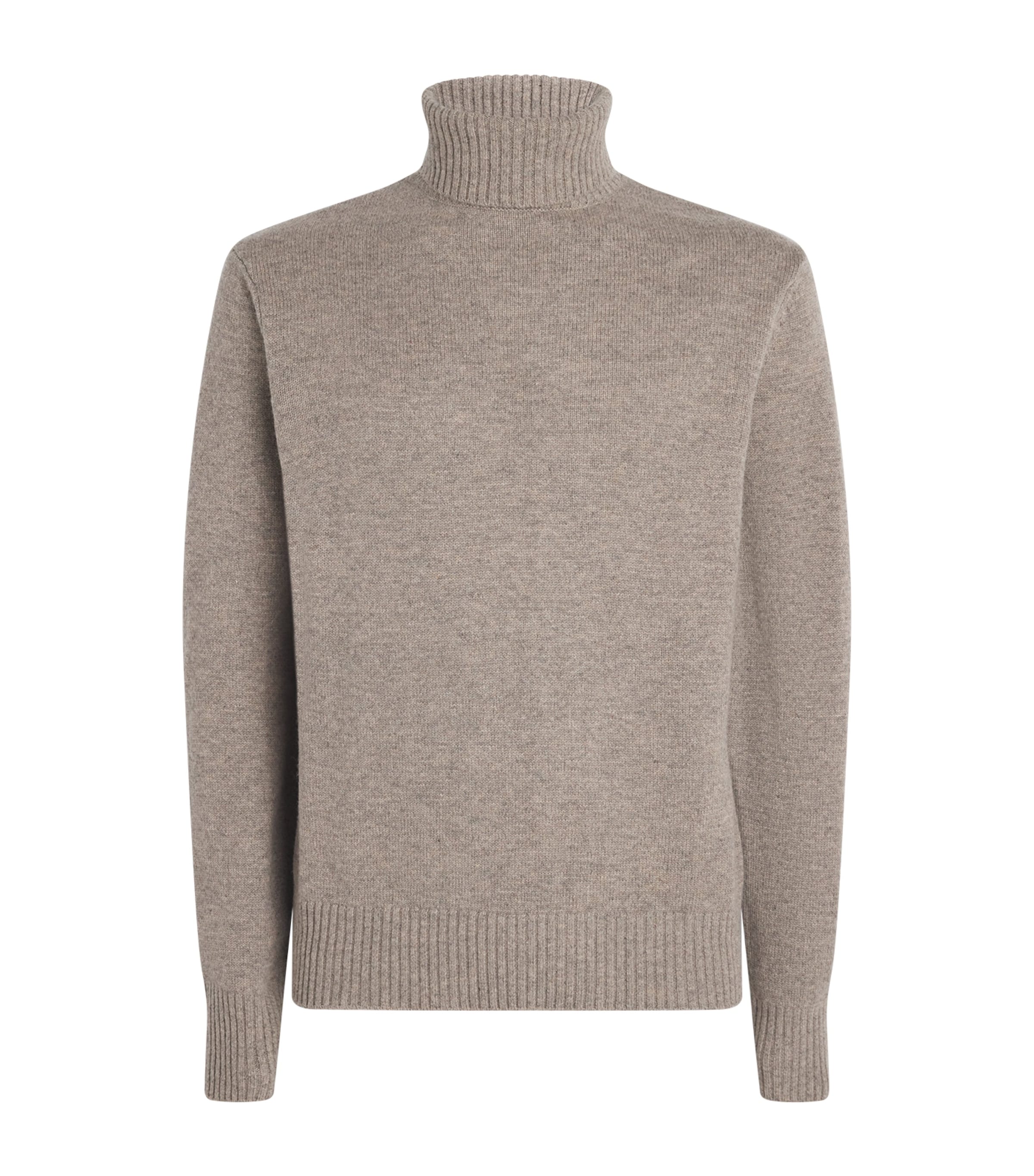 Wool-Cashmere Rollneck Sweater HEATHER BEIGE Image 1