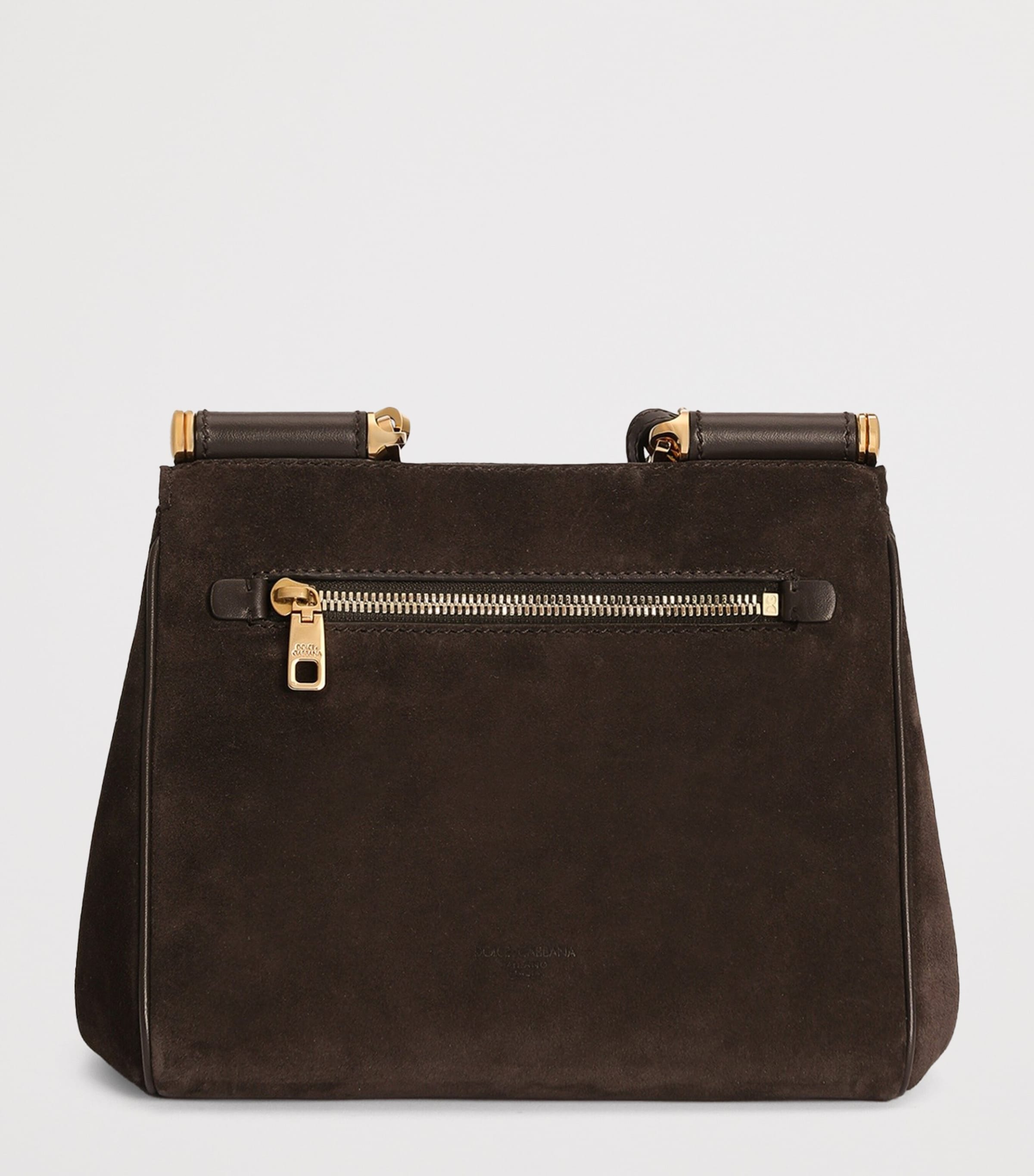 Dolce&Gabbana Suede My Sicily Top-Handle Bag Dark Brown/dar Image 2