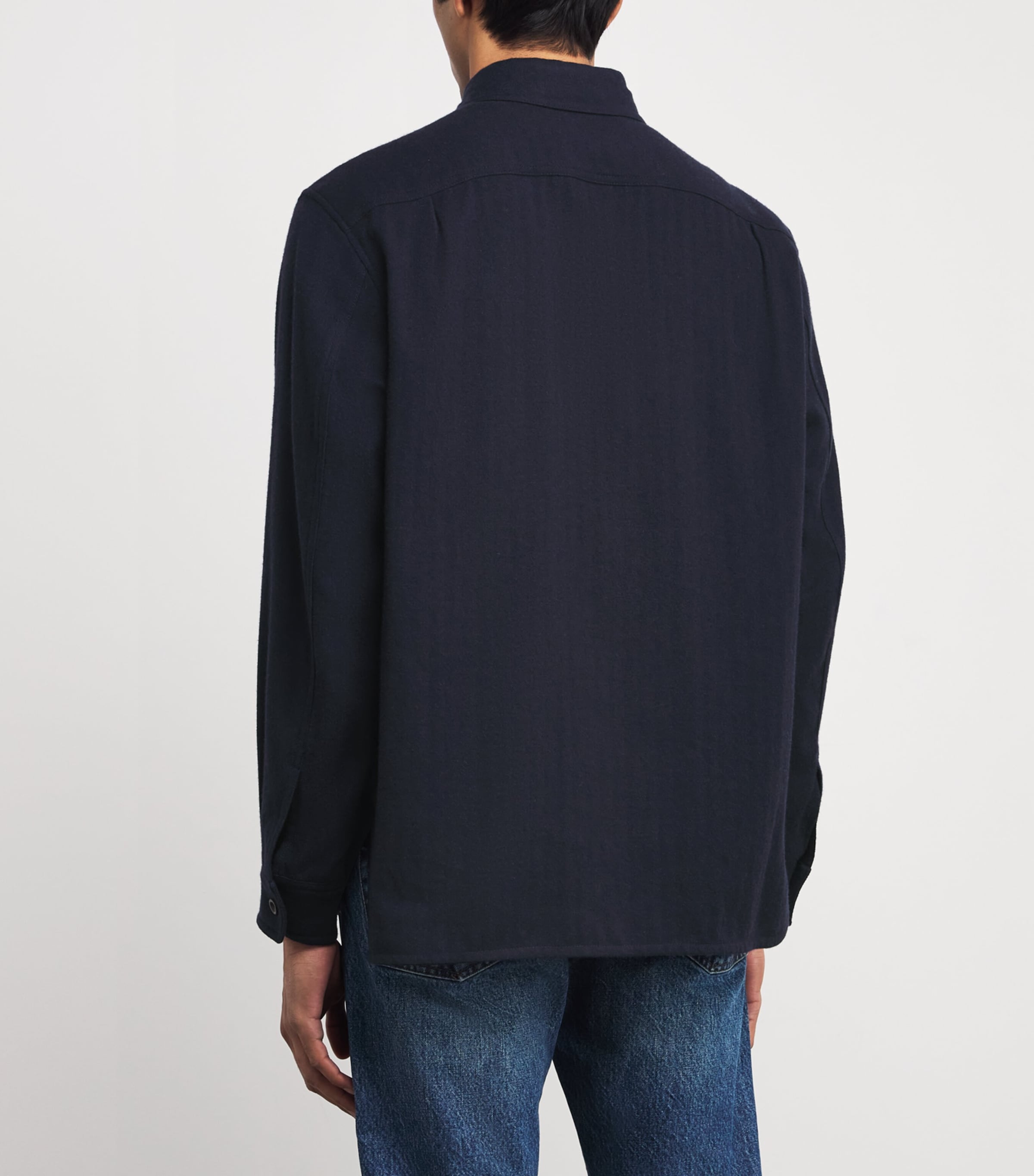 Cotton-Cashmere Overshirt NAVY Image 4