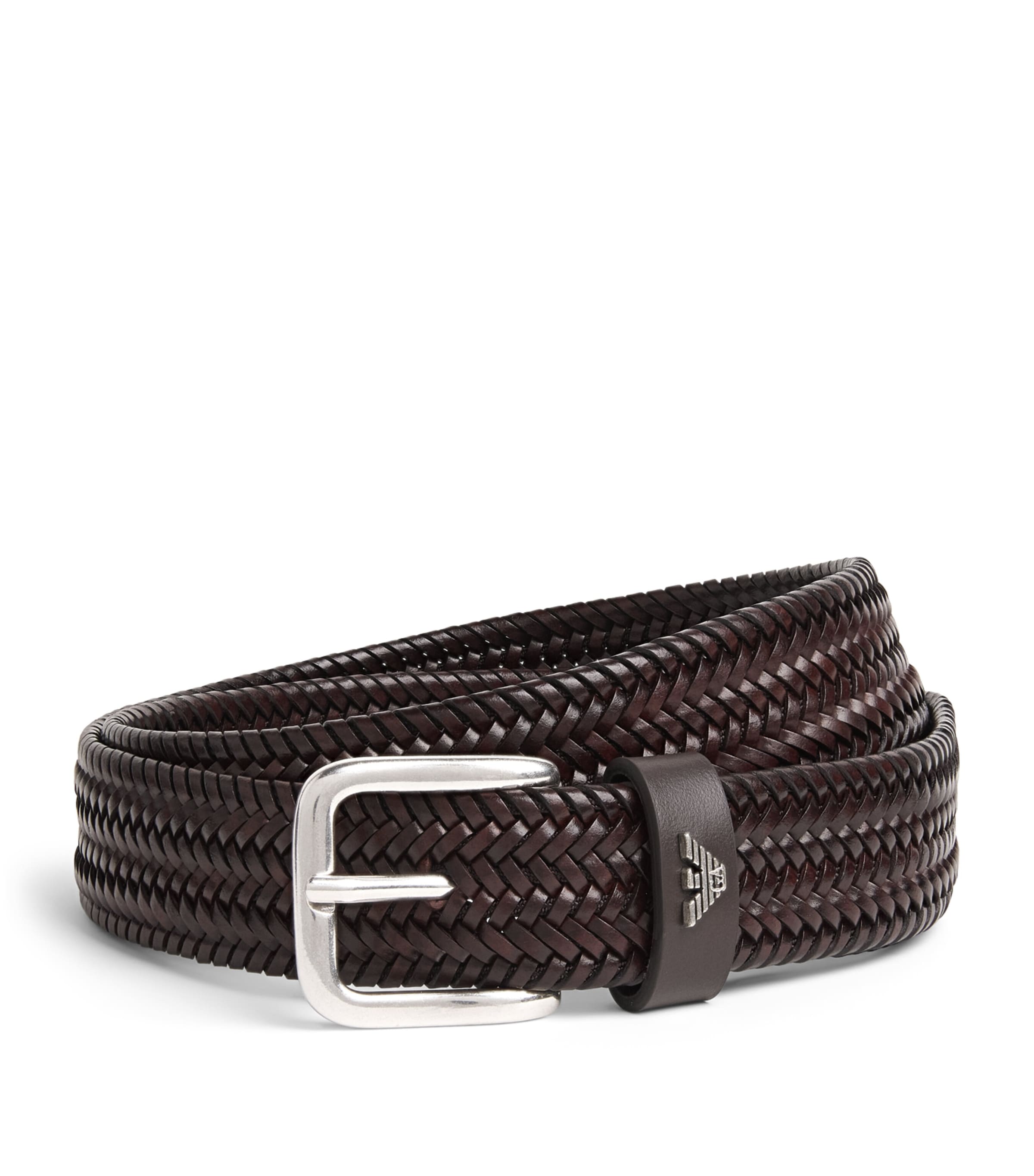 Emporio Armani Leather Woven Belt Image 1