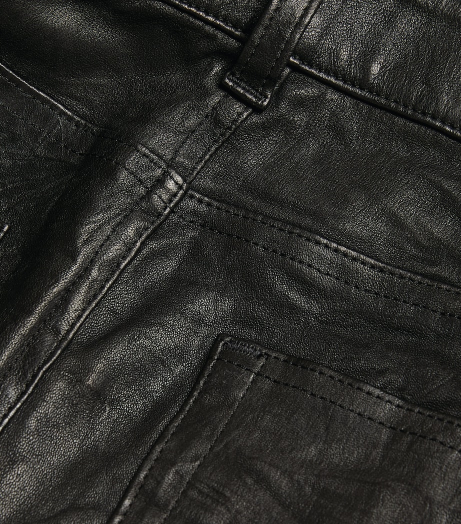 Leather High-Rise Cindy Trousers BLACK Image 4