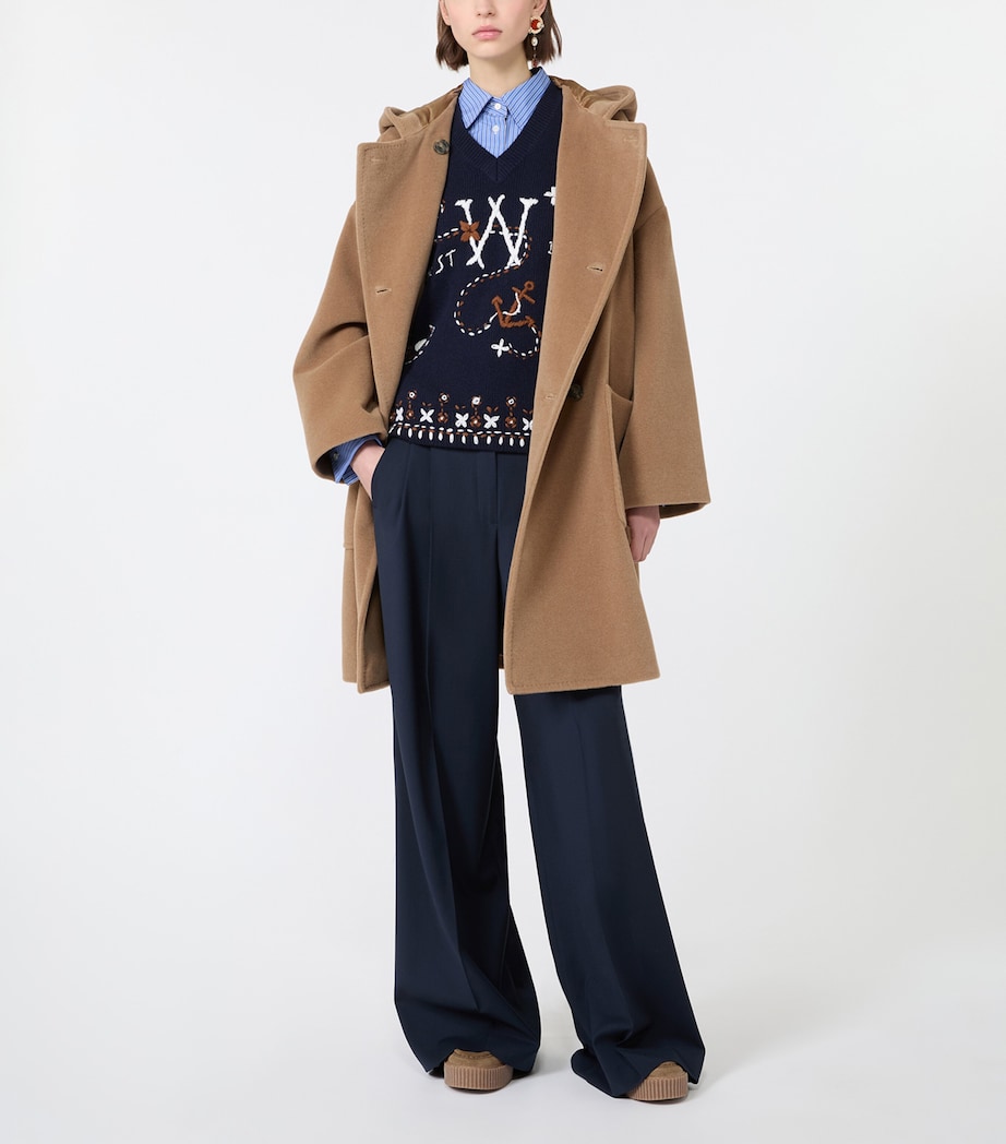 Weekend Max Mara Womens Cotton Stripe Cropped Shirt Cornflower Blue Image 2